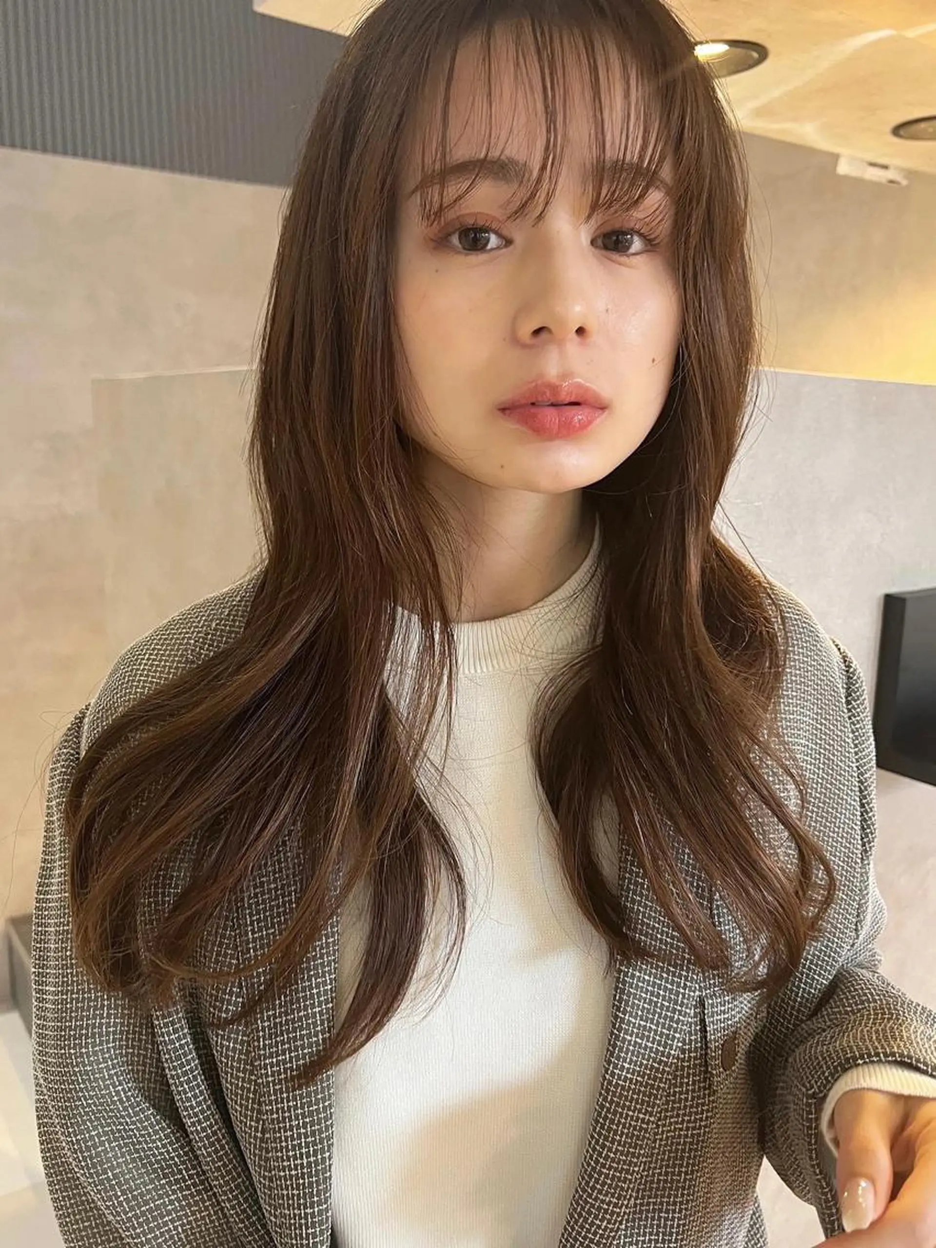 ロング シースルーバング ヘアカラー トリートメント 菅原 リキヤのヘアスタイル