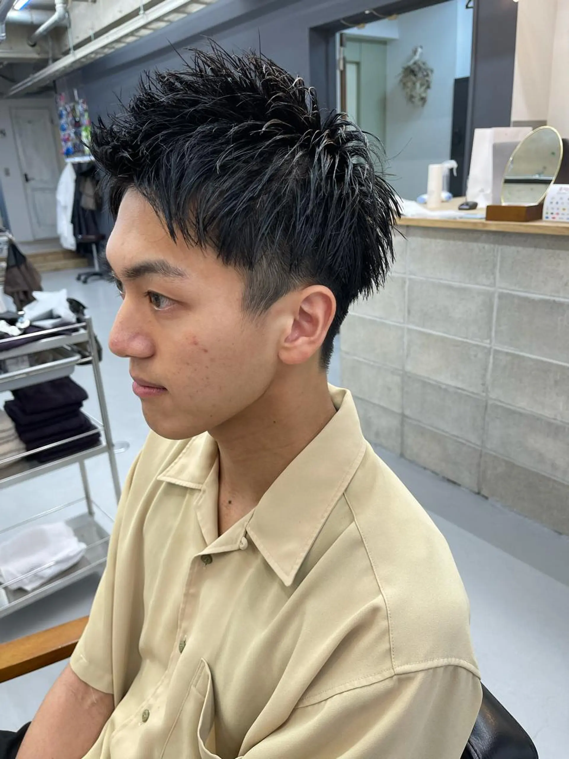 ショート メンズ ショートヘア カット 森本裕/オーナー/ スパイラルパーマのヘアスタイル