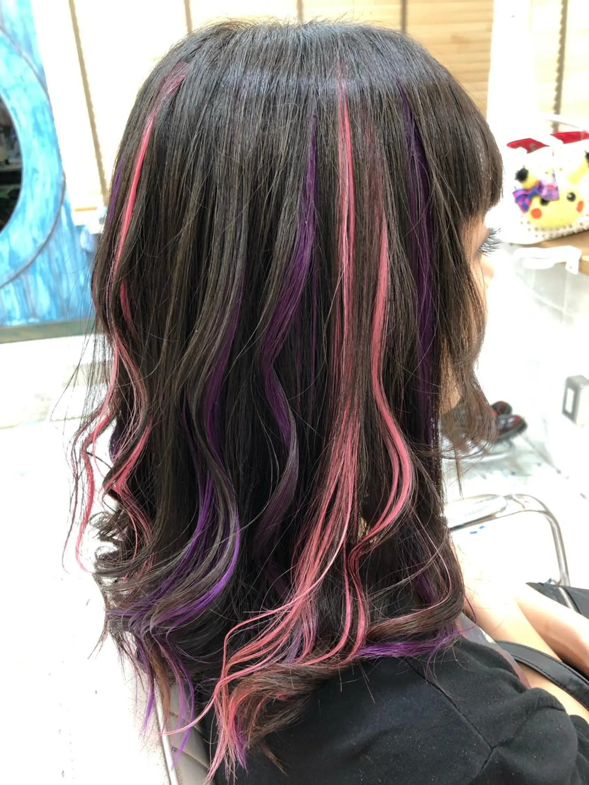 ミディアム パープルカラー エクステ ハロウィン ハイライト BECK藤沢所属・石川 史弥のヘアスタイル