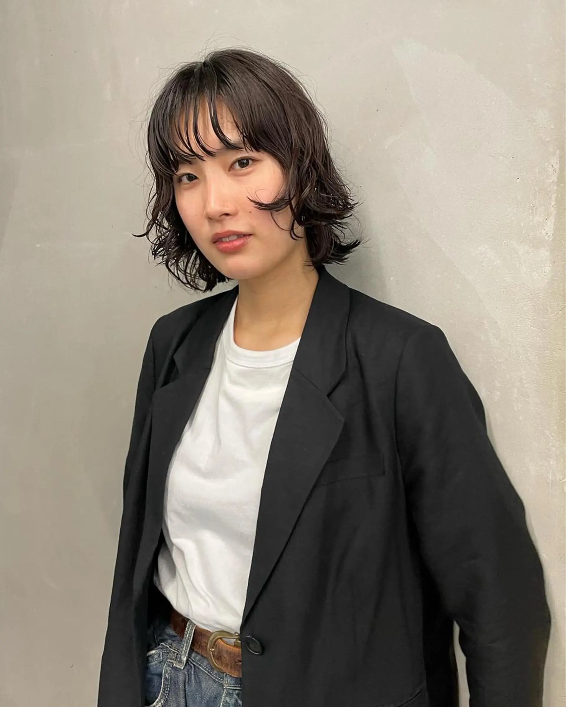 ミディアム パーマ カット パーマ 佐伯 和佳のヘアスタイル