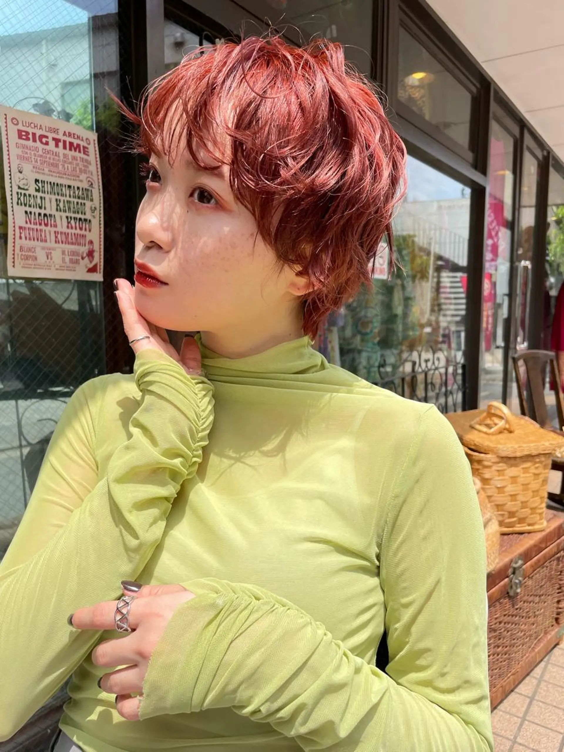 ショート カラー ヘアアレンジ カット ヘアカラー satsuki ito/暖色、パーマのヘアスタイル