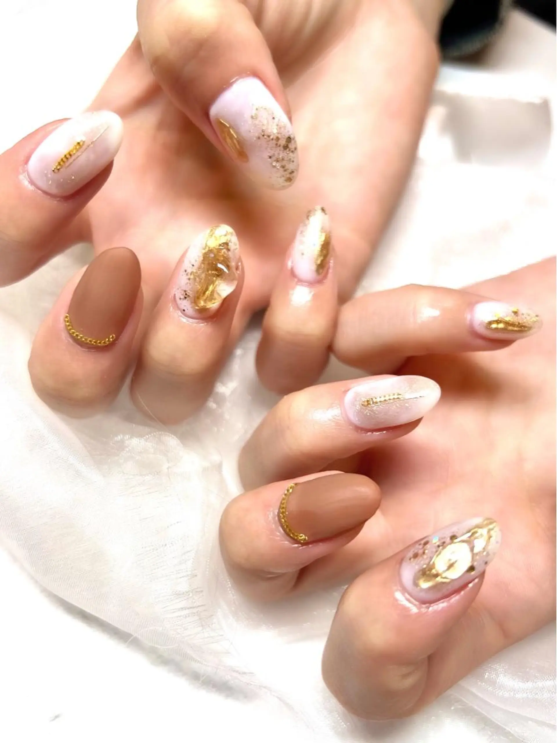 ネイル アートネイル オーロラネイル ジェルネイル 韓国ネイル ロングネイル ハンドネイル clover nailのネイルデザイン