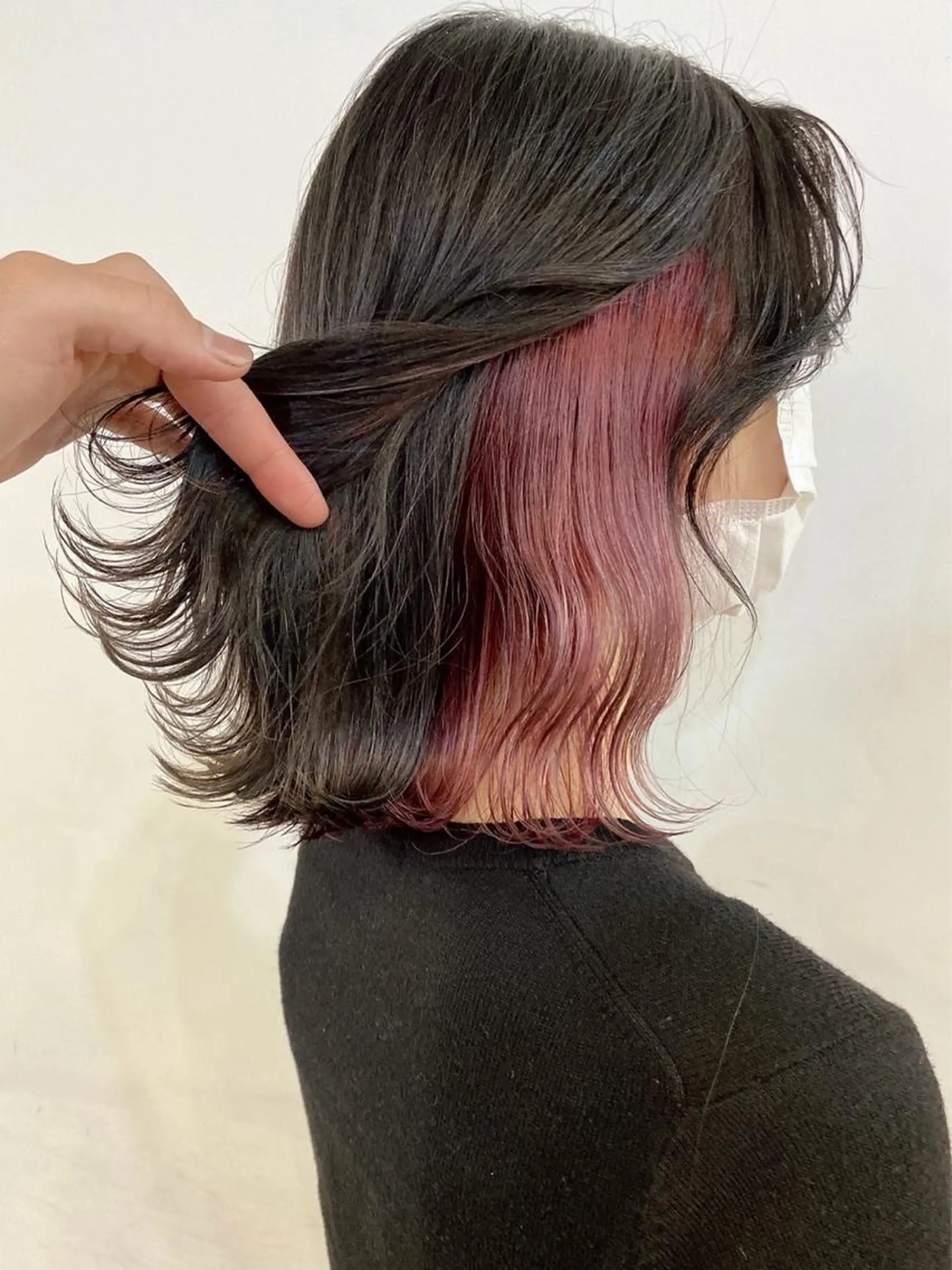 ミディアム カラー ヘアアレンジ 切りっぱなしボブ/ デザインカラー店長のヘアスタイル