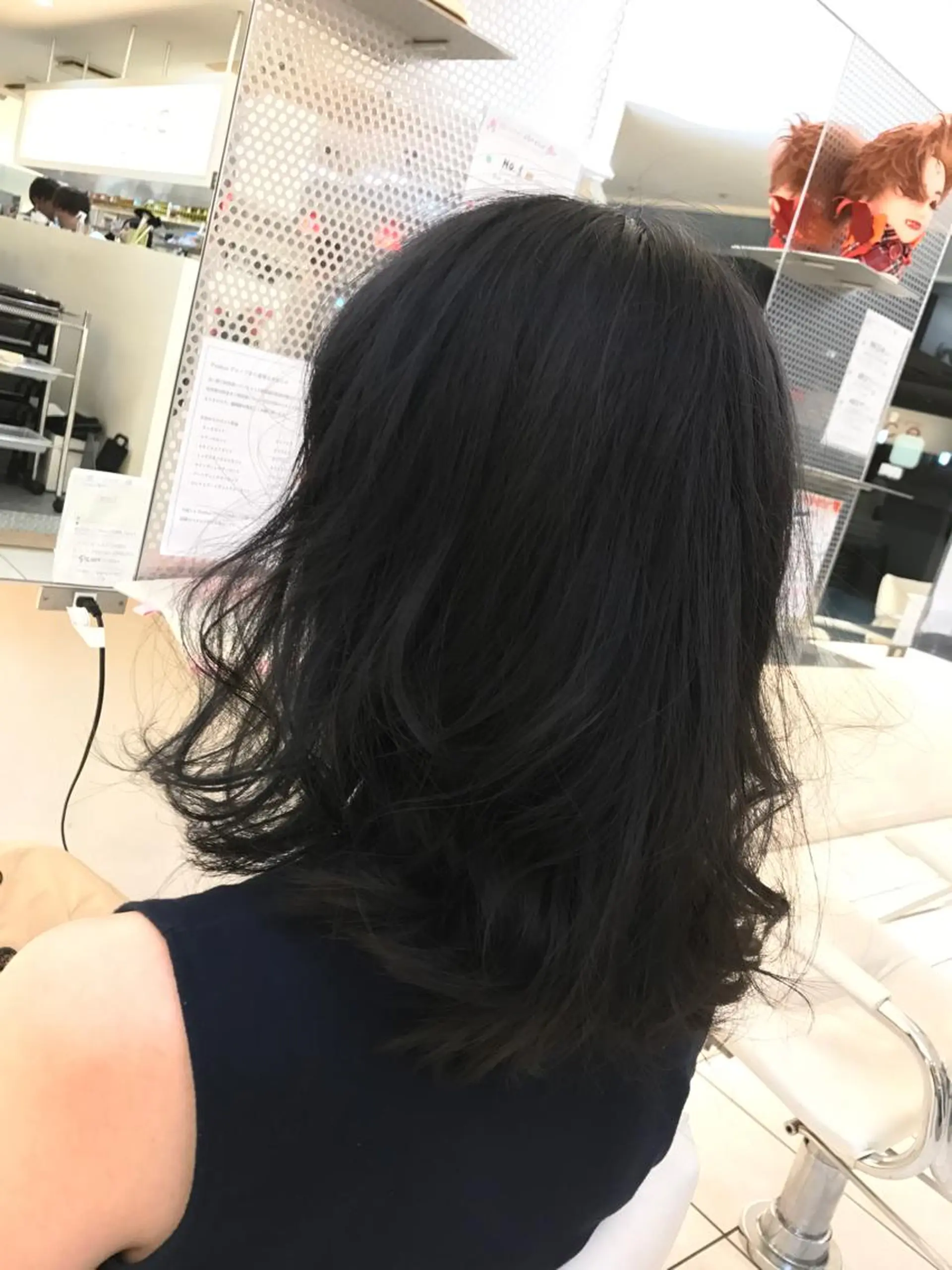 ロング カラー 黒髪 ブルーカラー ブルーブラック 透明感カラー 相武台ショート特化 💐川崎希💐のヘアスタイル