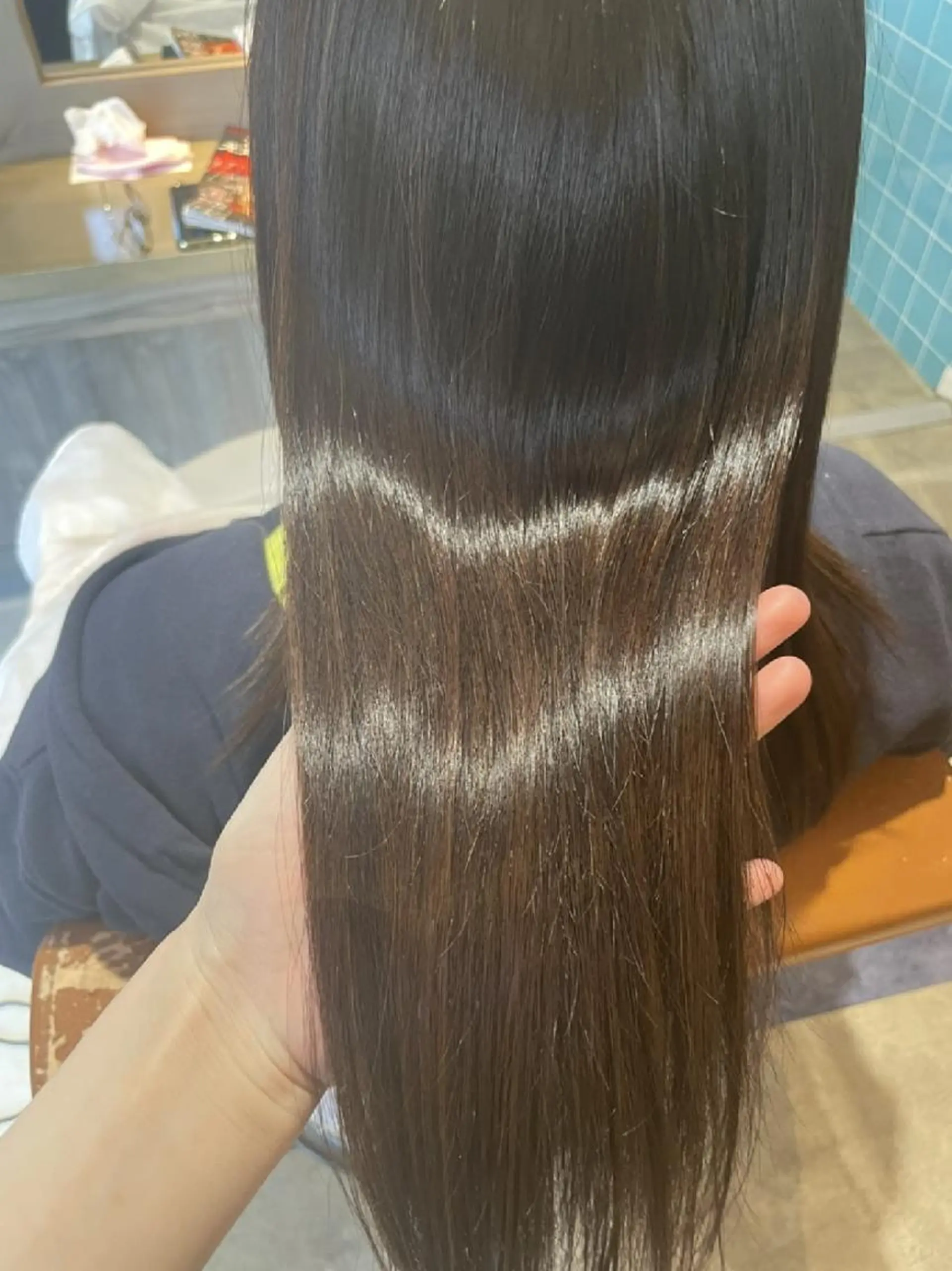 ロング カット 縮毛矯正 トリートメント alushe 岡 陽子のヘアスタイル