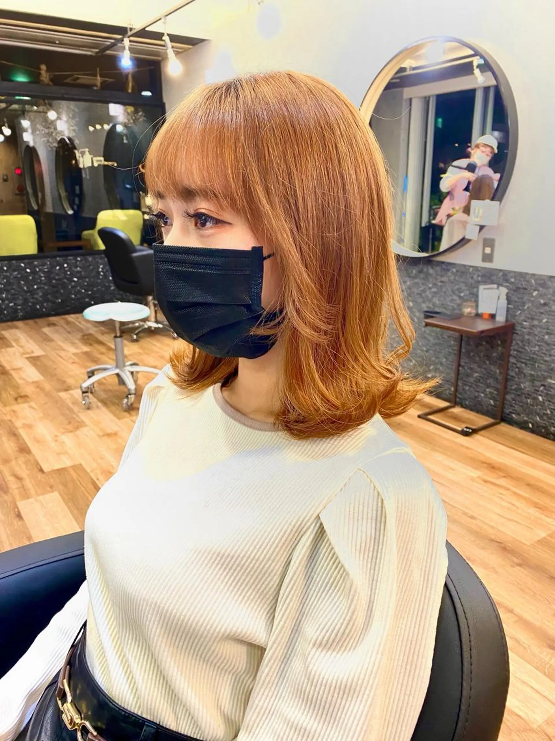 ミディアム ボブ くびれヘア エギョモリ 韓国風ヘア レイヤーカット カット ヘアカラー トリートメント 大人可愛いヘア 大田のヘアスタイル