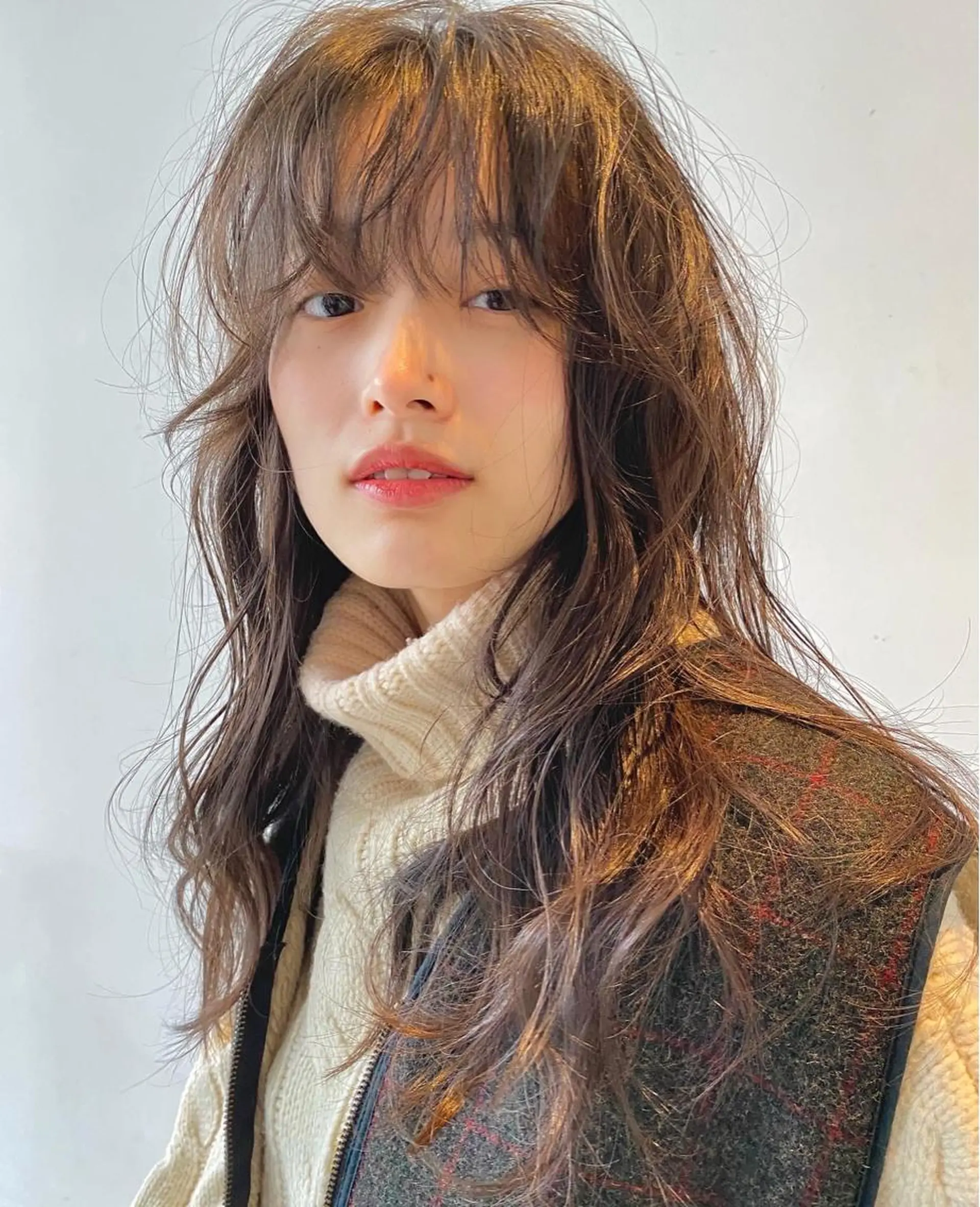 セミロング カラー グレージュ カット ヘアカラー パーマ トリートメント 森貴裕/ベージュ/ パーマ/オリーブのヘアスタイル