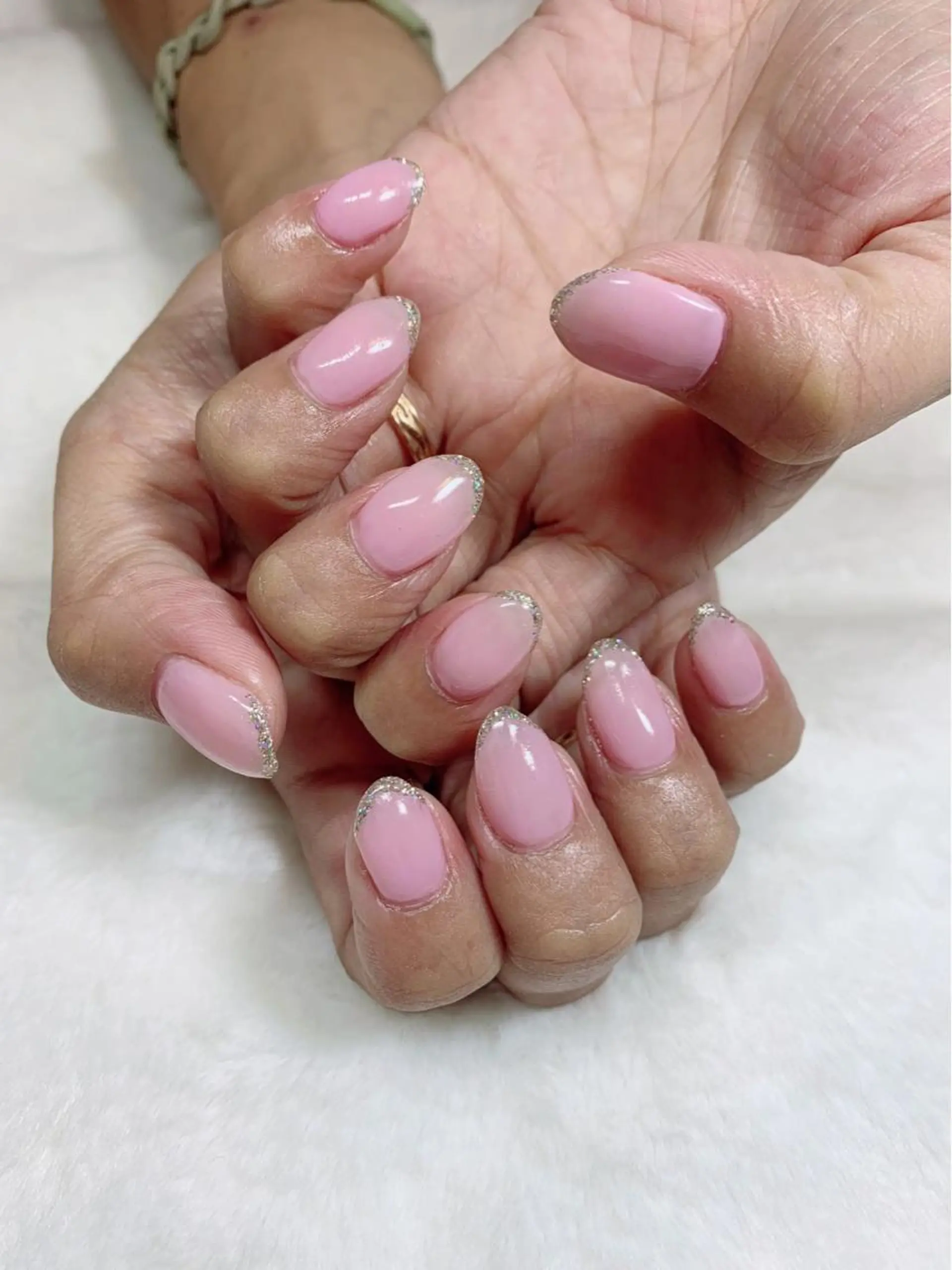 ネイル フレンチネイル ラメ(グリッター) salon EMANのネイルデザイン
