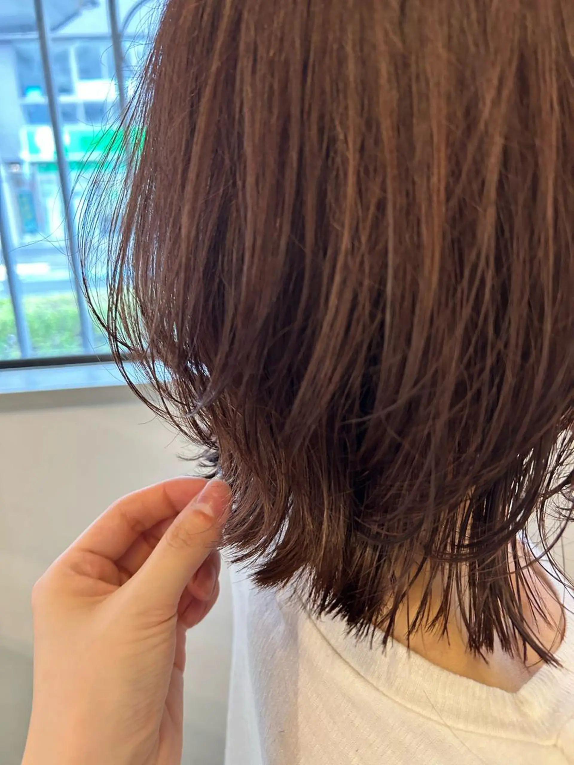 カラー ブラウンカラー ピンクカラー ボブ カット ヘアカラー 室岡 桃子のヘアスタイル