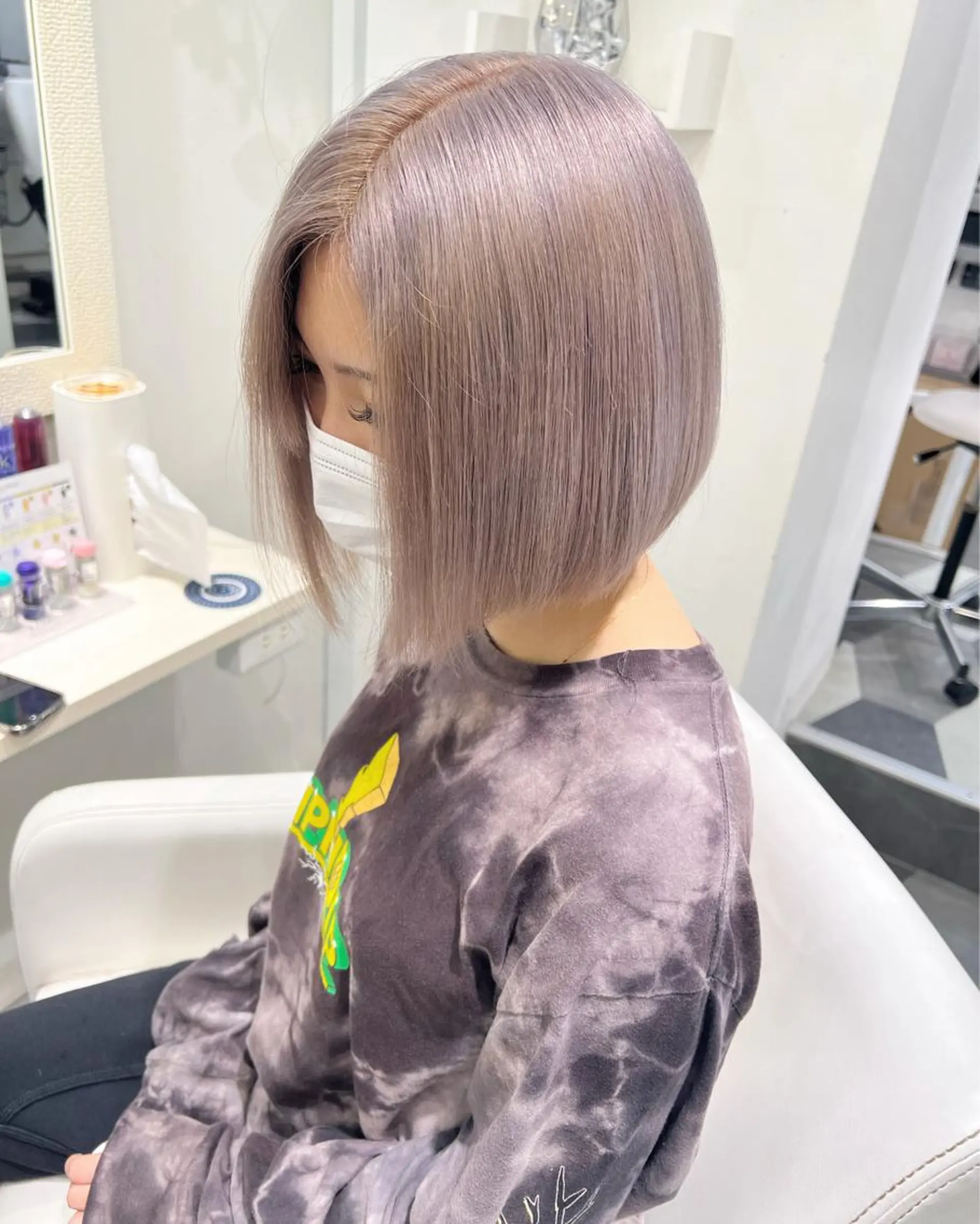 ショート カラー ブリーチ ボブ Lapis 池袋店所属・MASHIRO 🩵Lapis池袋店のヘアスタイル