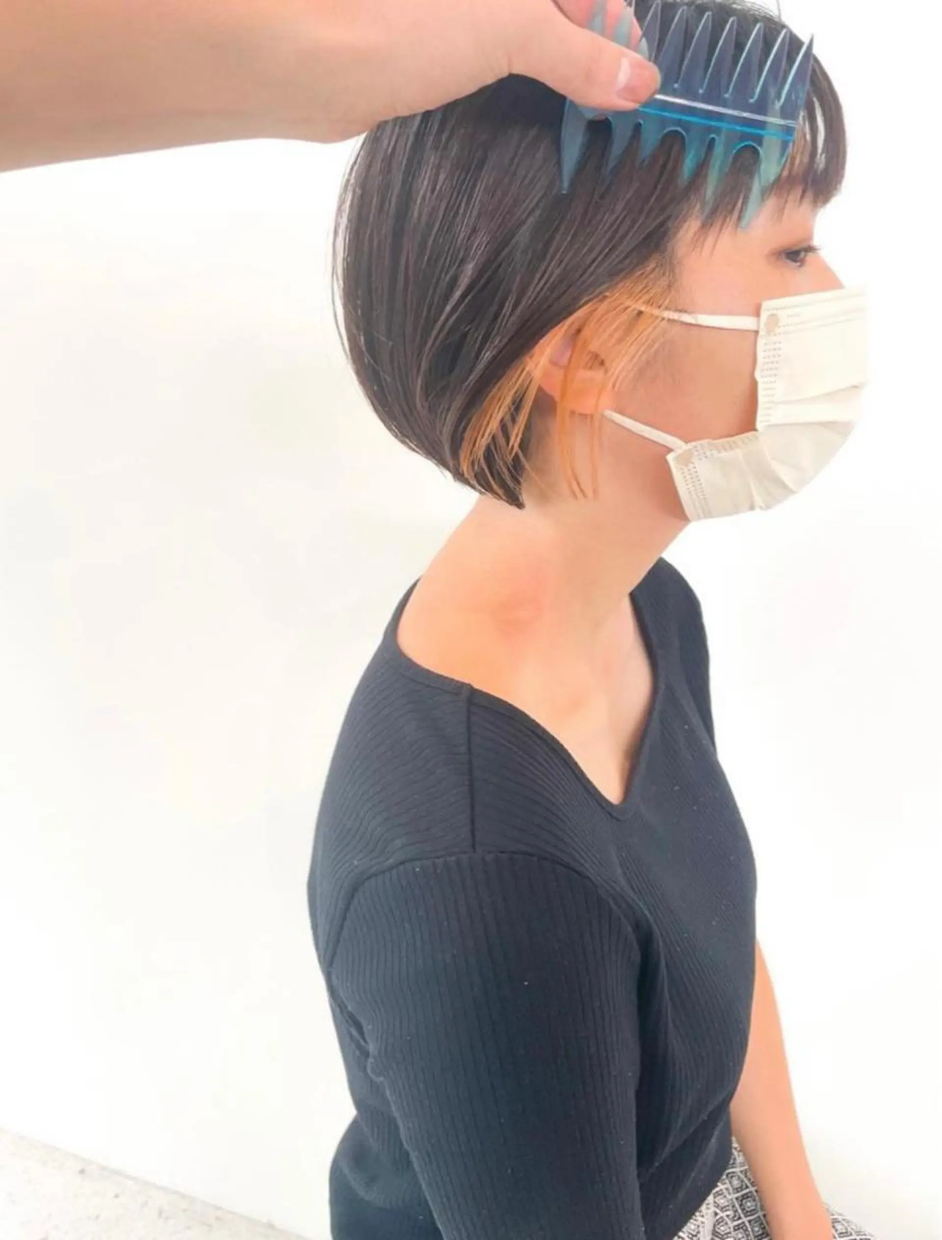 ショート カラー バレイヤージュ ブリーチ ケアブリーチ ダブルカラー イヤリングカラー 🌈新田 みどり🌈のヘアスタイル