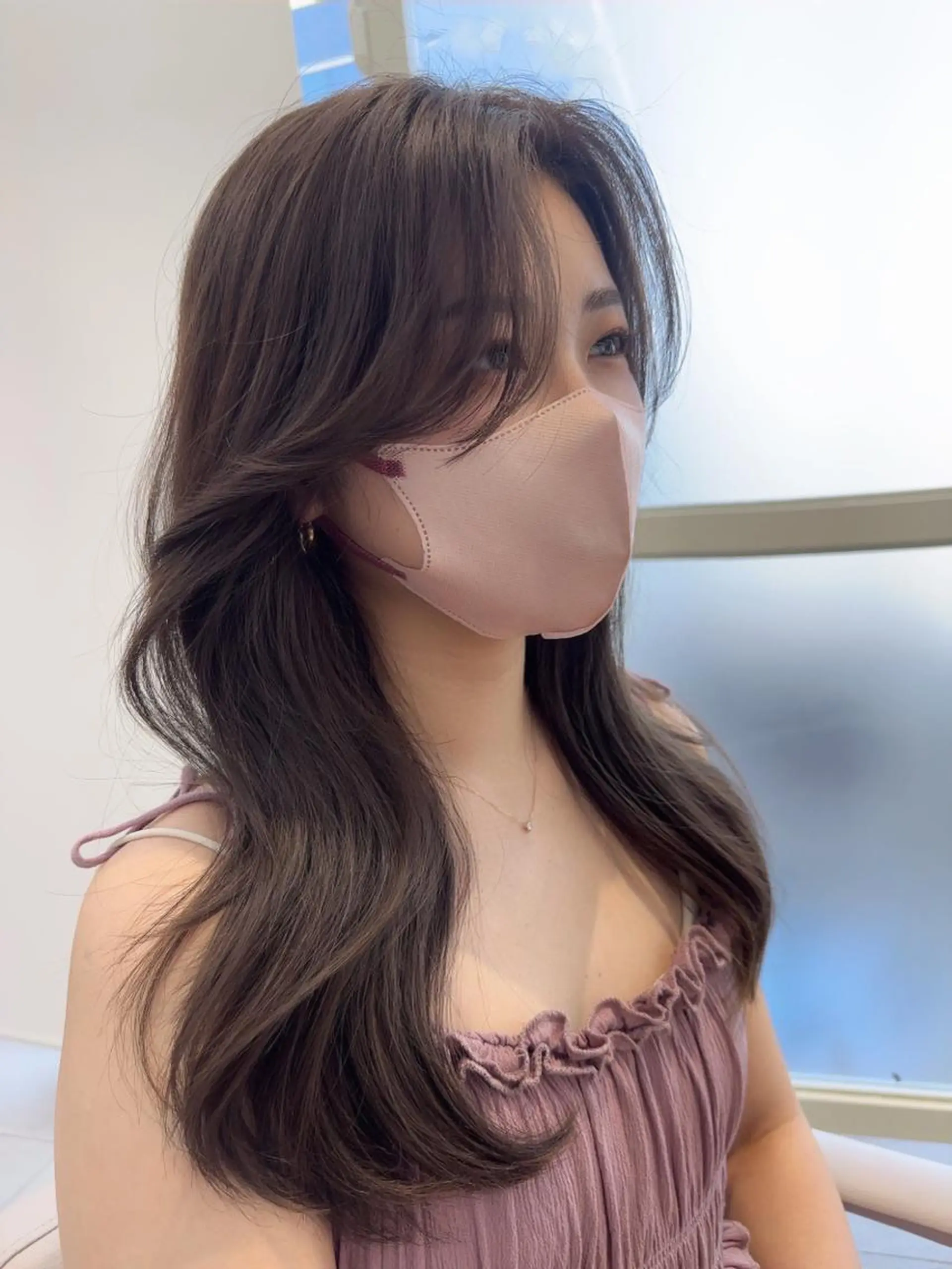 ミディアム カラー 透明感カラー グレージュ oto🎀×美髪× シースルー前髪🤍のヘアスタイル