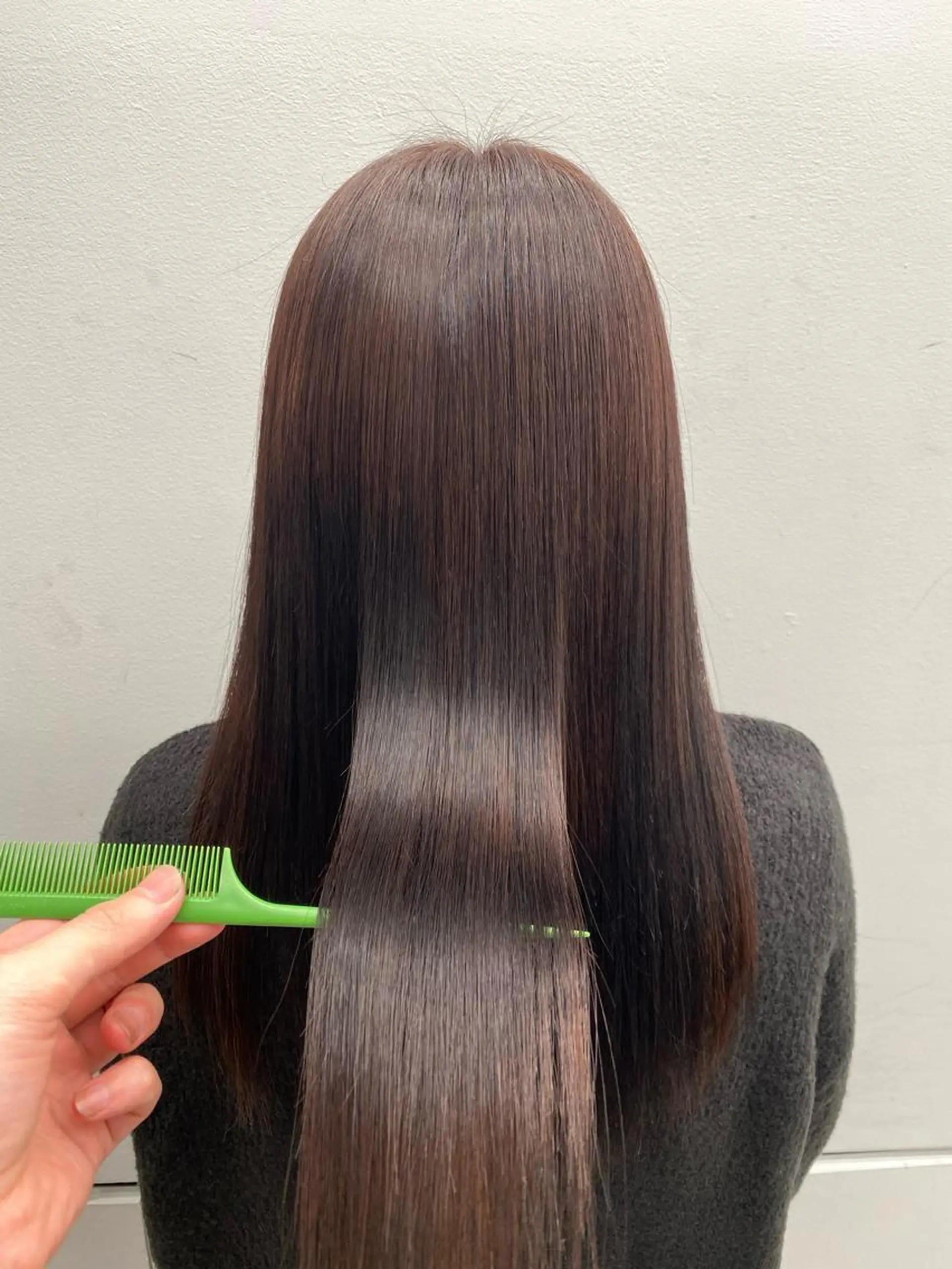 ロング ヘアカラー 縮毛矯正 京都レイヤーカット/ 縮毛矯正/羽柴りくのマツエク・マツパデザイン