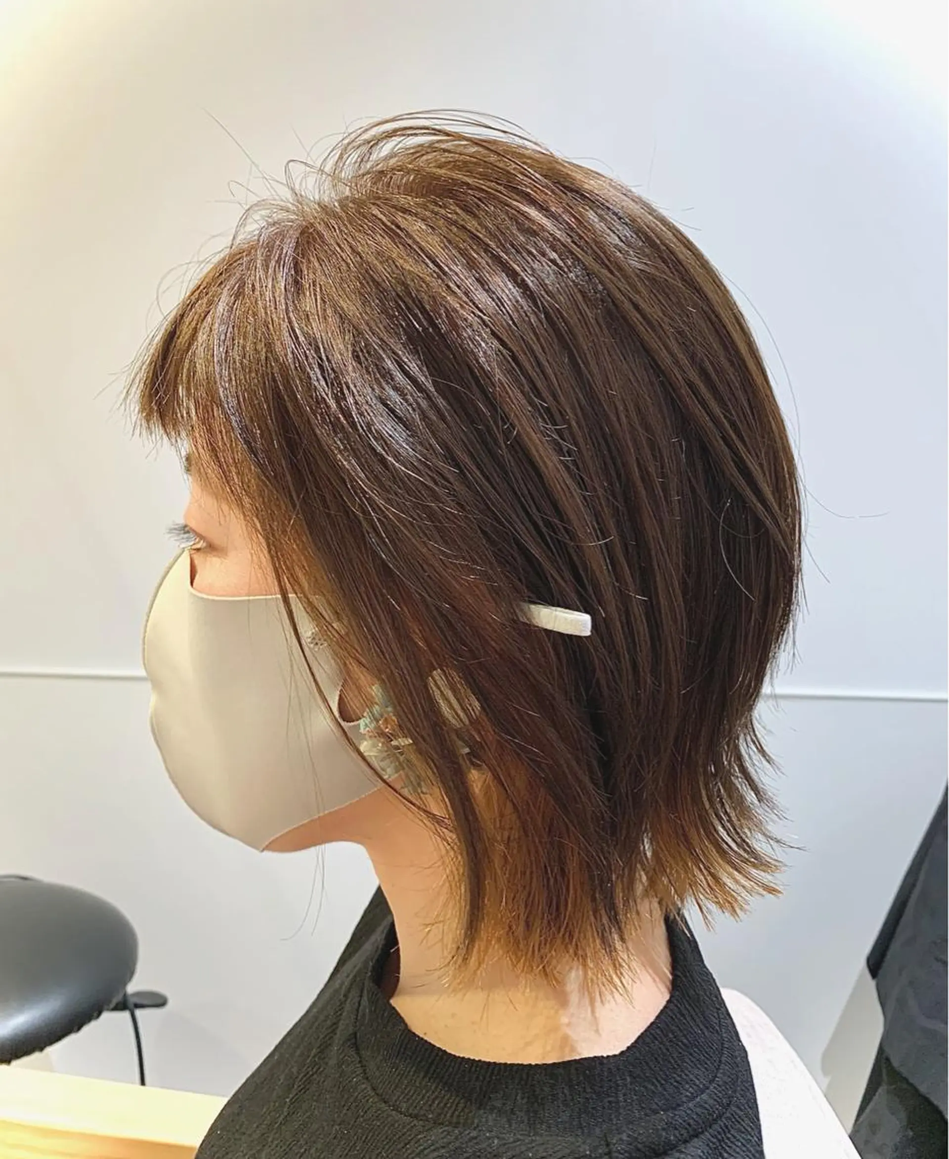 ミディアム カラー ヘアアレンジ ベージュカラー ブラウンカラー インナーカラー カット ヘアカラー トリートメント GO TODAY SHAiRE SALON 梅田店所属・柔らかくすみカラー ボブ/ショートのヘアスタイル