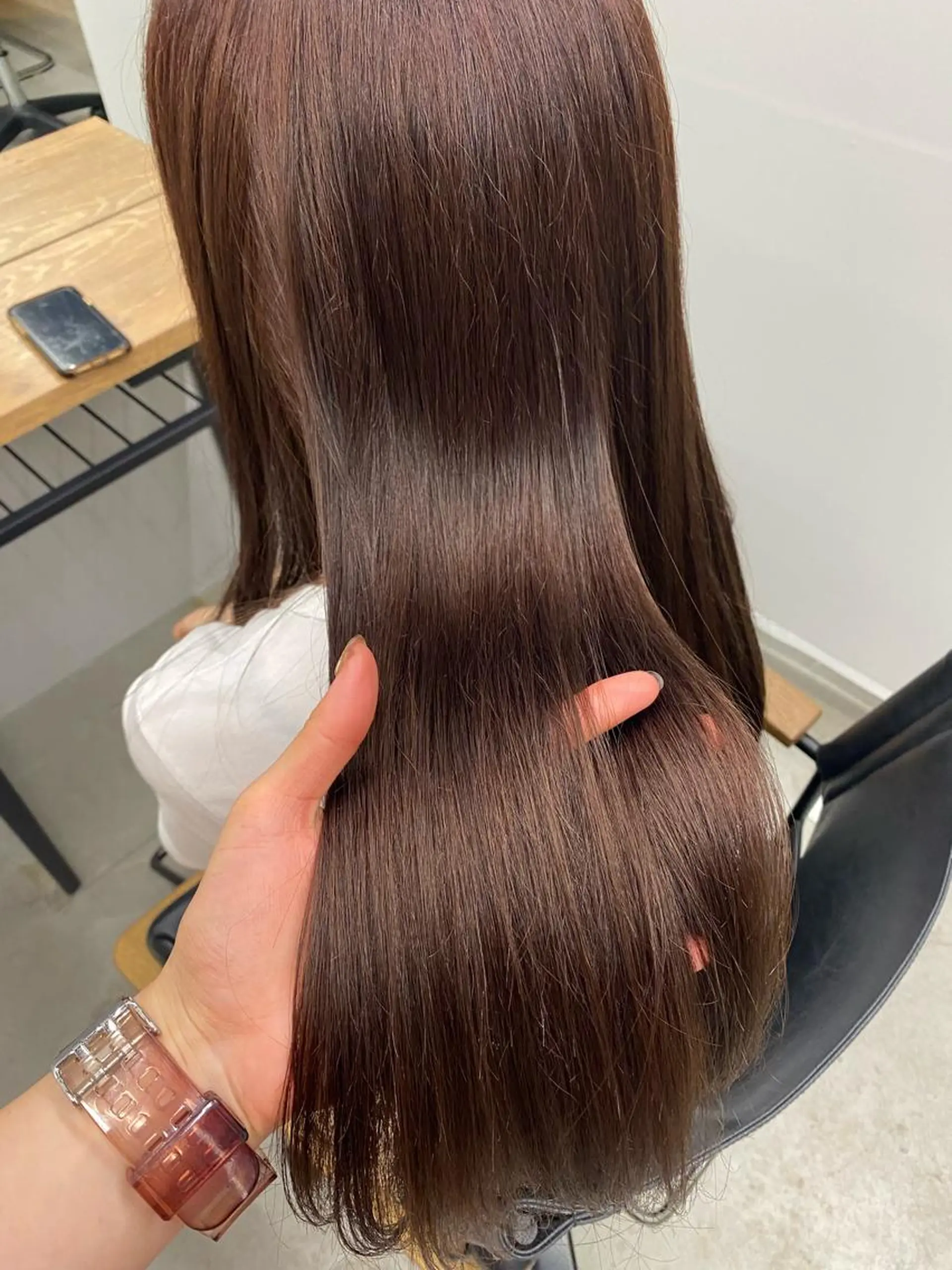 ロング カラー ラベンダーカラー ピンクカラー ピンクラベンダー 上田 エミのヘアスタイル