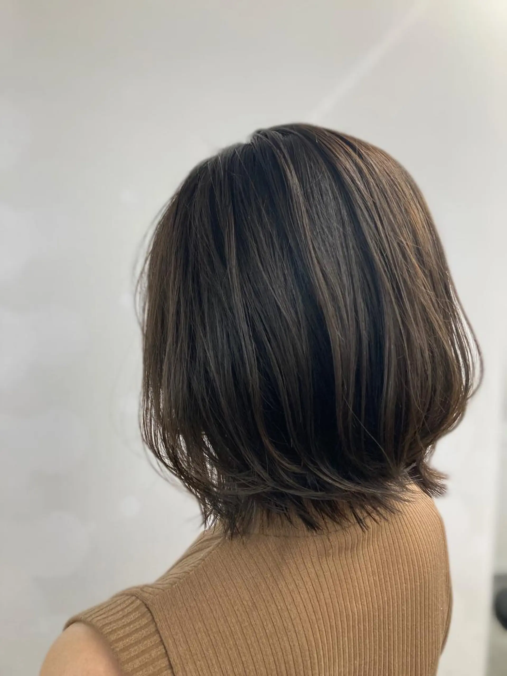 ミディアム カラー カット ヘアカラー トリートメント ブリーチ&似合せボブ 田中寛十のヘアスタイル