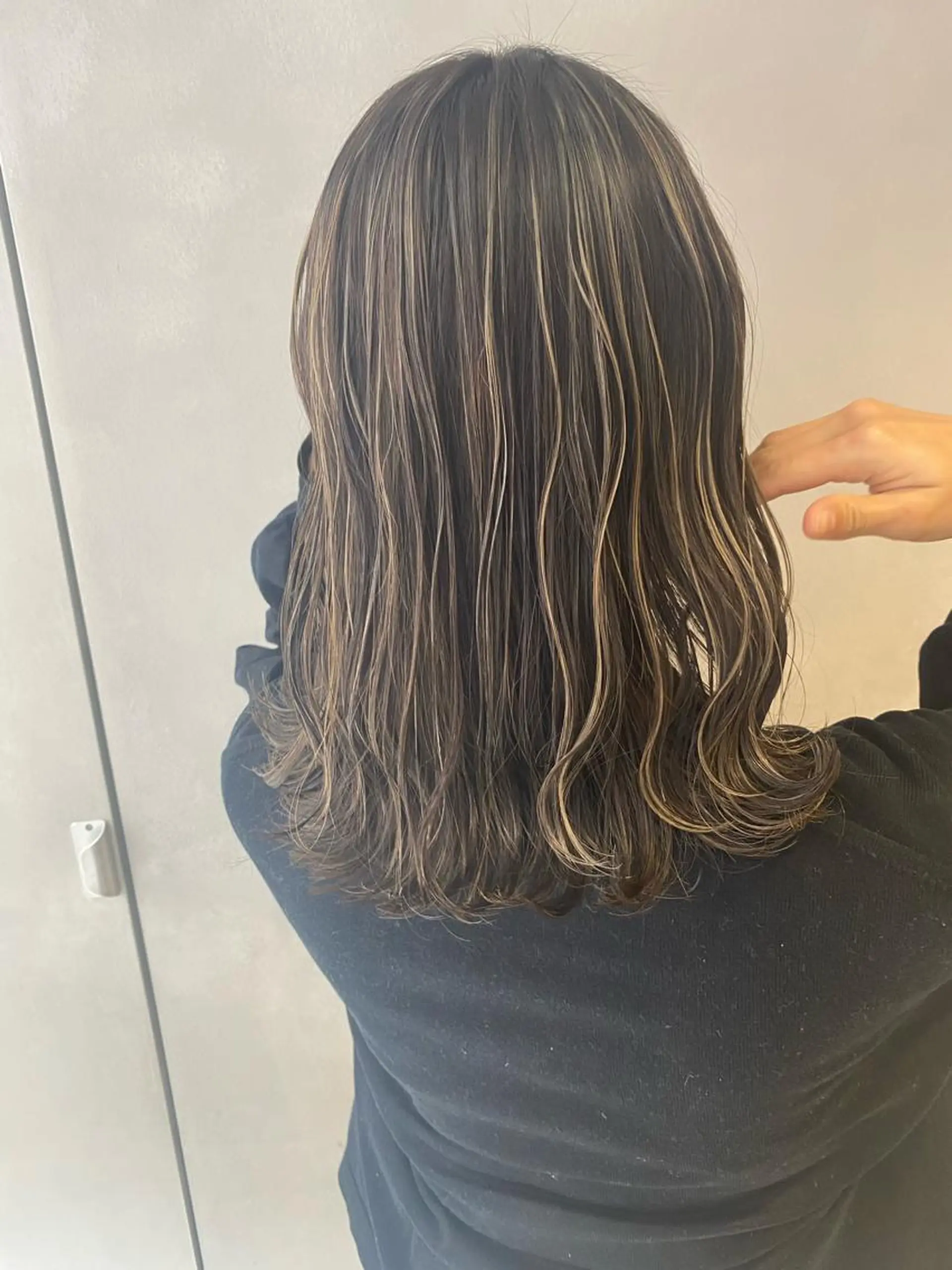 セミロング カラー ヘアカラー nishido ハイライト/メンズのヘアスタイル