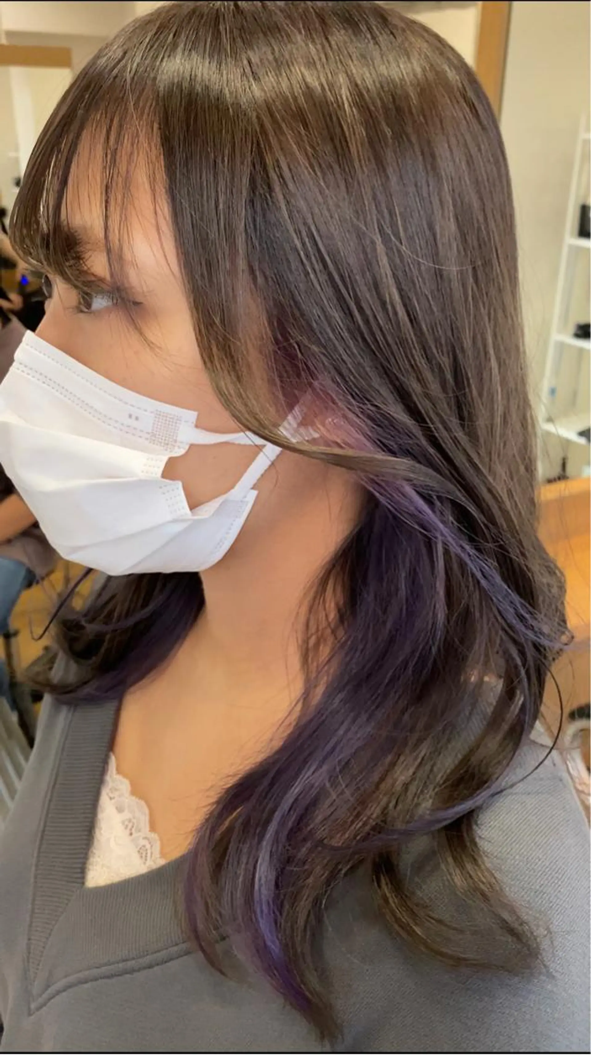 セミロング カラー くびれヘア 韓国風ヘア ヘアカラー トリートメント GO TODAY シェアサロン 町田店所属・韓国ヘア🇰🇷 スズキのヘアスタイル