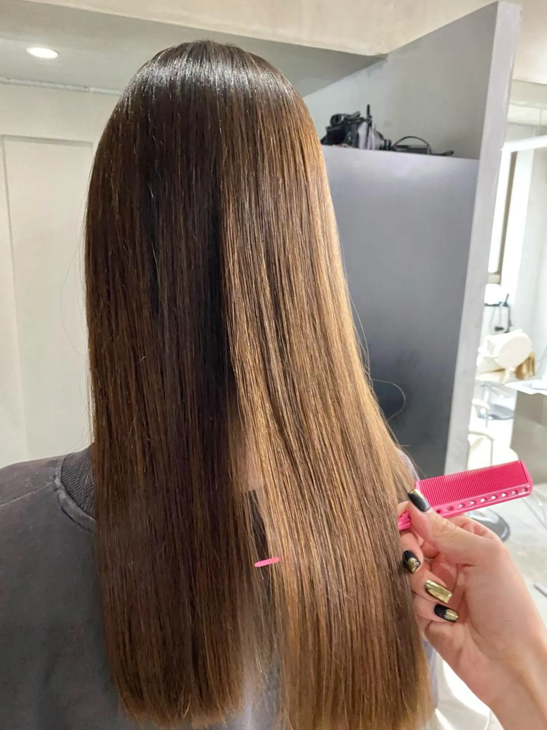ロング カット 縮毛矯正 トリートメント 田代 佳穂のヘアスタイル