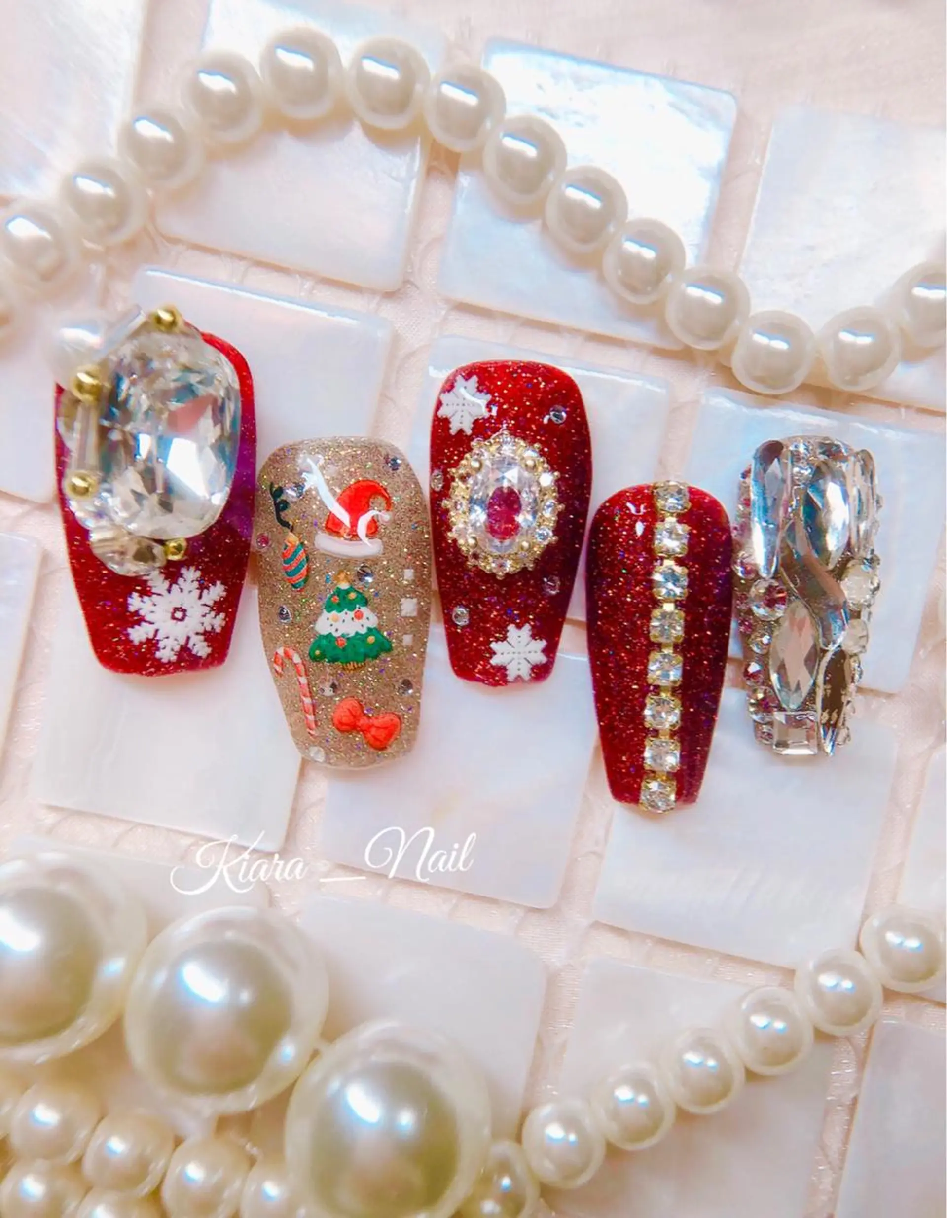 ネイル 冬ネイル クリスマス 🍭Kiara Nail🍭のネイルデザイン