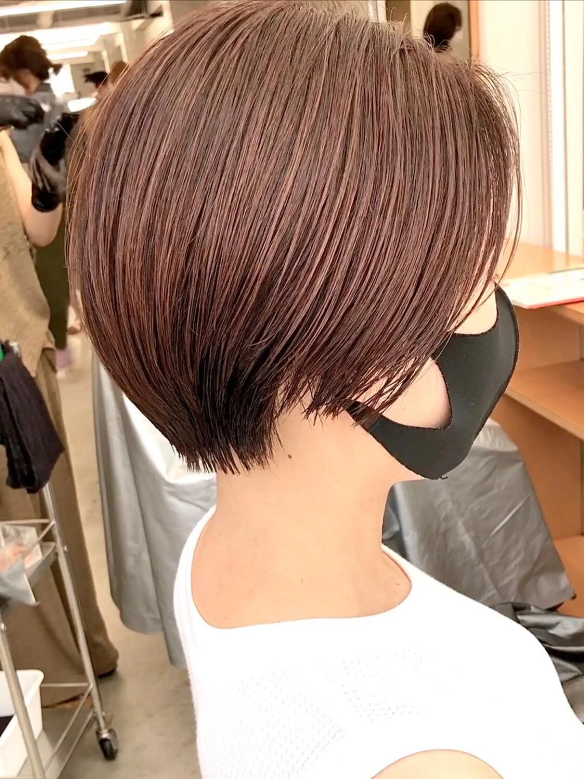 ショート カラー 丸みショート ブラウンカラー ピンクカラー ピンクブラウン ショートヘア カット ヘアカラー トリートメント ショート・ボブ 徳竹淳一のヘアスタイル