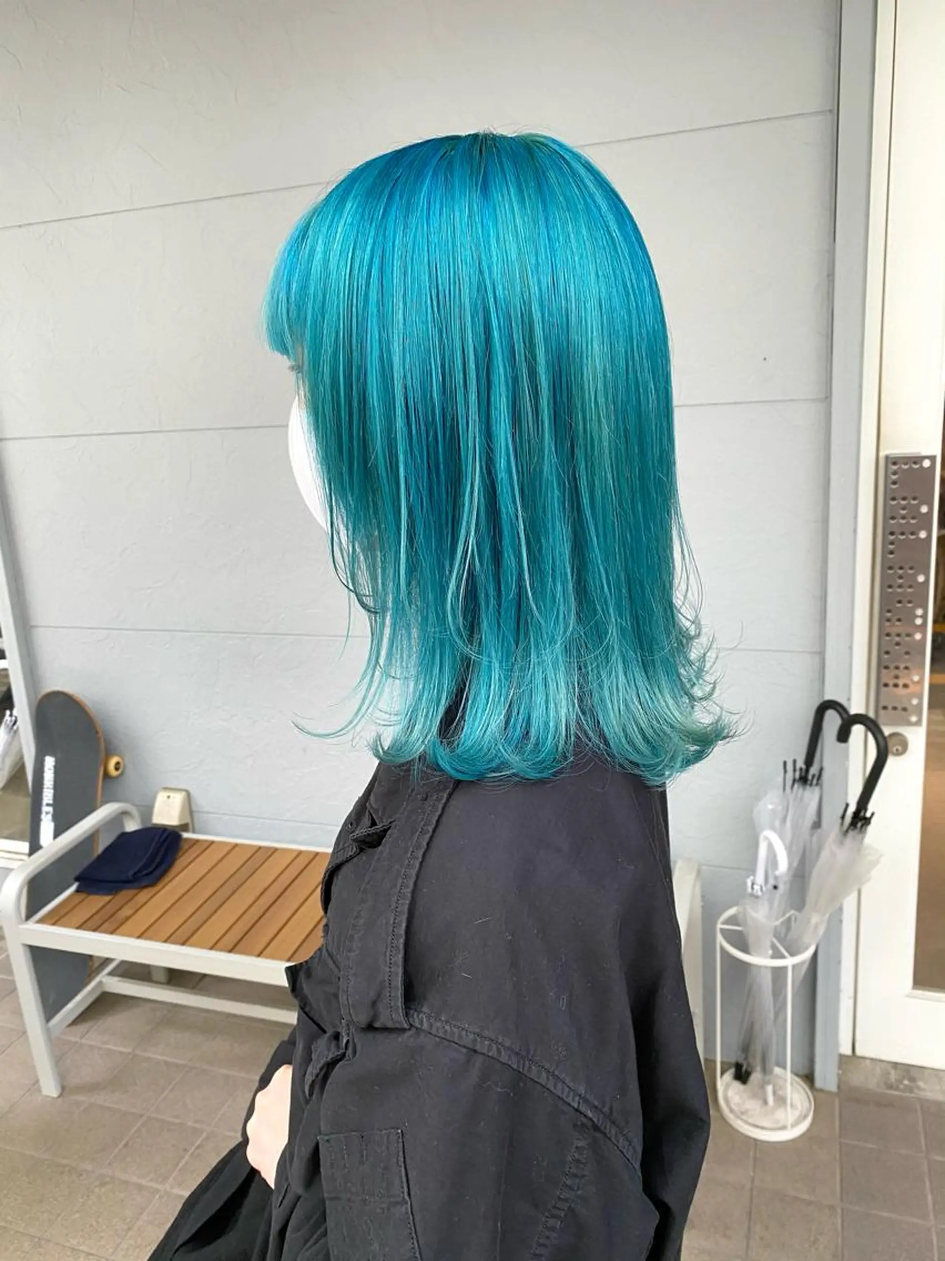 ミディアム カラー ヘアアレンジ ブルーカラー ヘアカラー トリートメント lani 天神大名/ブリーチのヘアスタイル