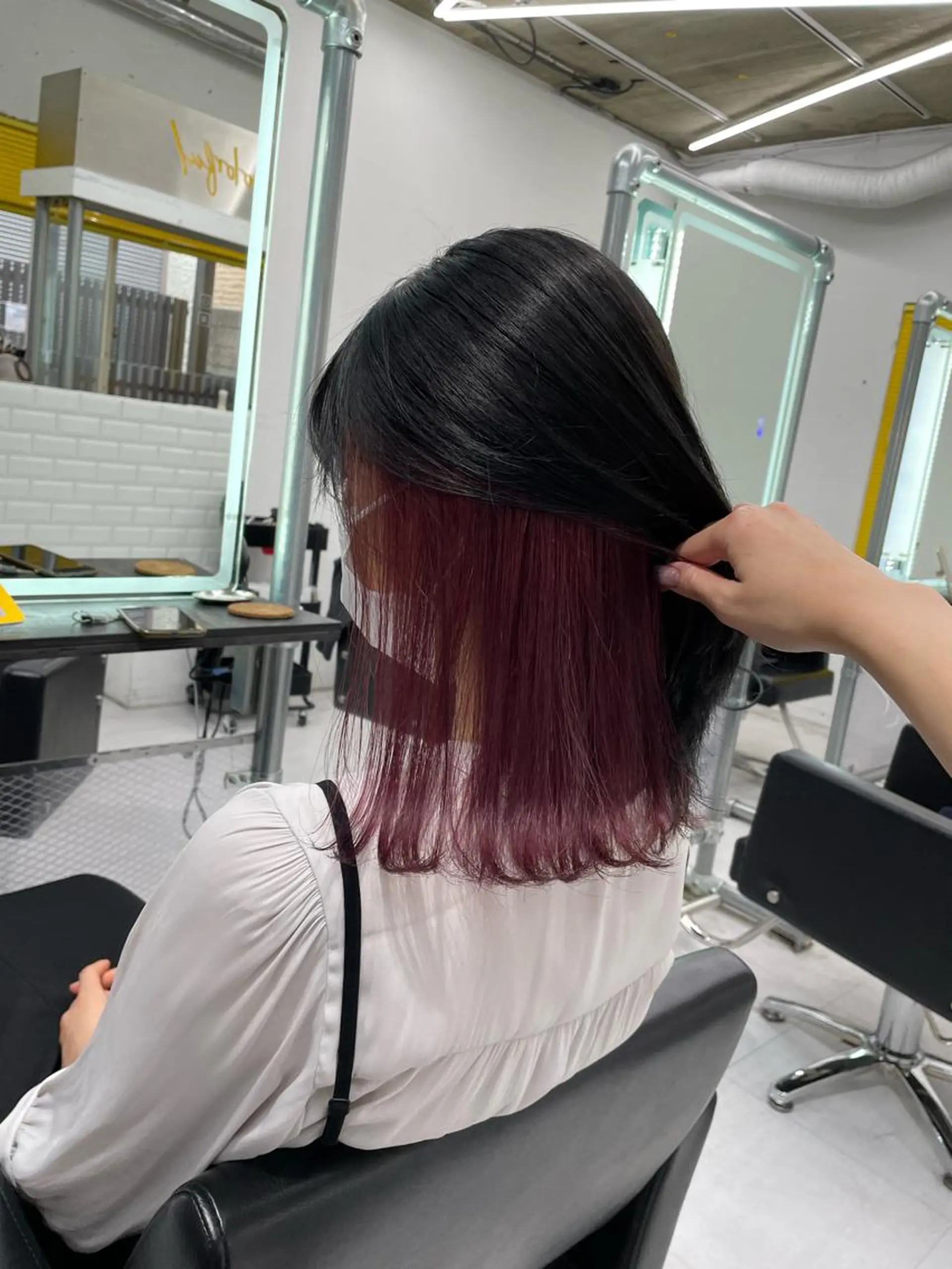 ミディアム アッシュ ピンクブラウン パープルカラー ボブ 学生 当日予約大歓迎💕/ Chisatoのヘアスタイル