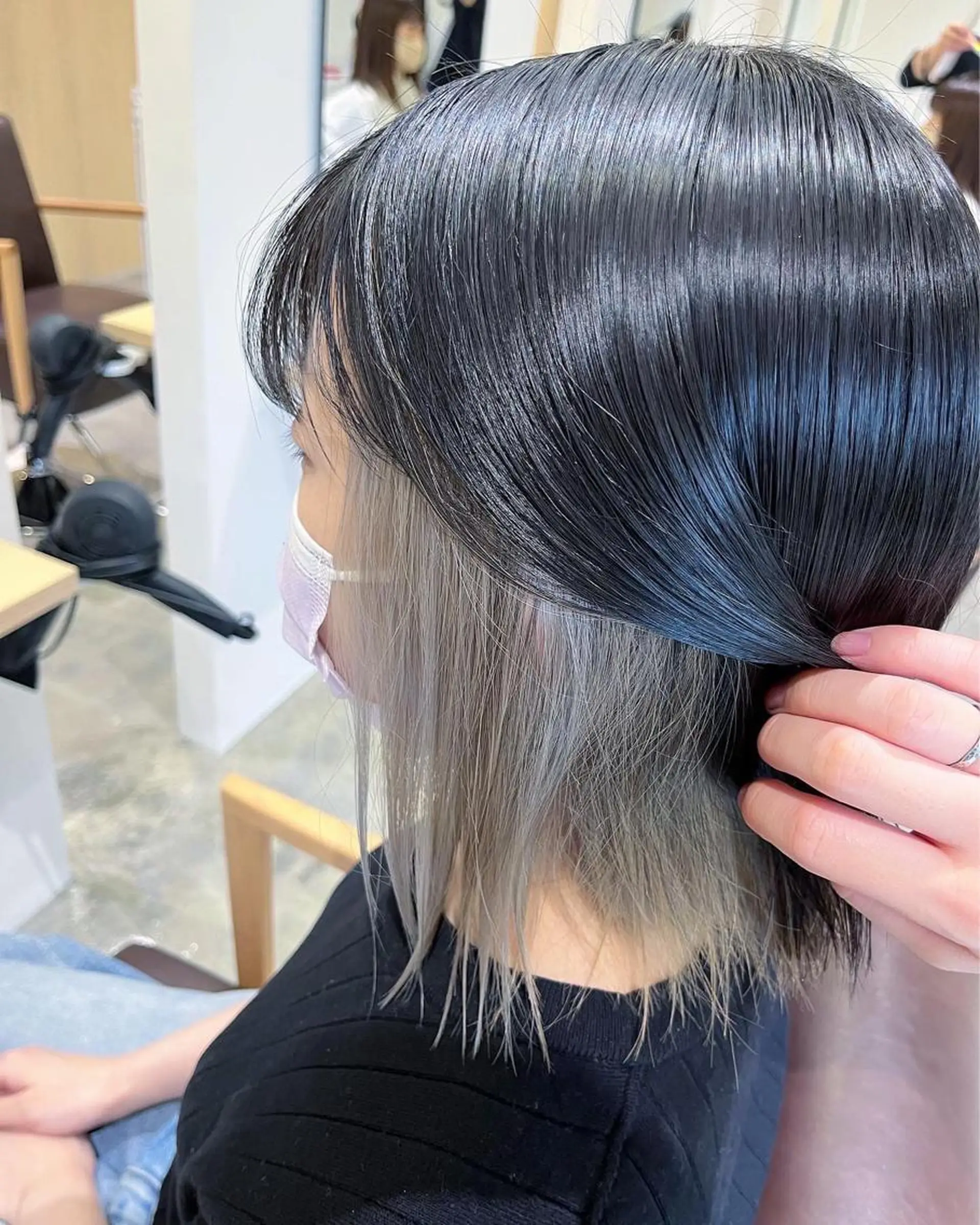 ミディアム アッシュ ハイライト 髪質改善 🌼あんなtrend color🌼のヘアスタイル