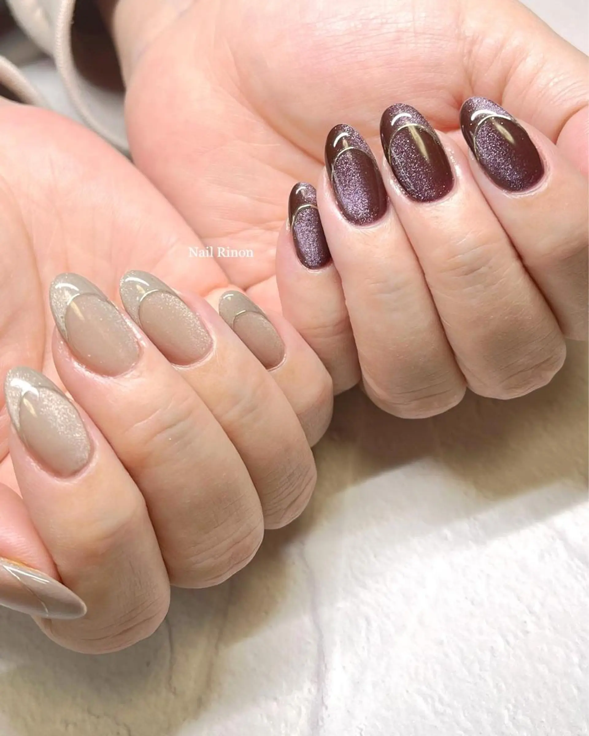 ネイル フレンチネイル オンブレフレンチ ハンドネイル Nail Rinonのネイルデザイン