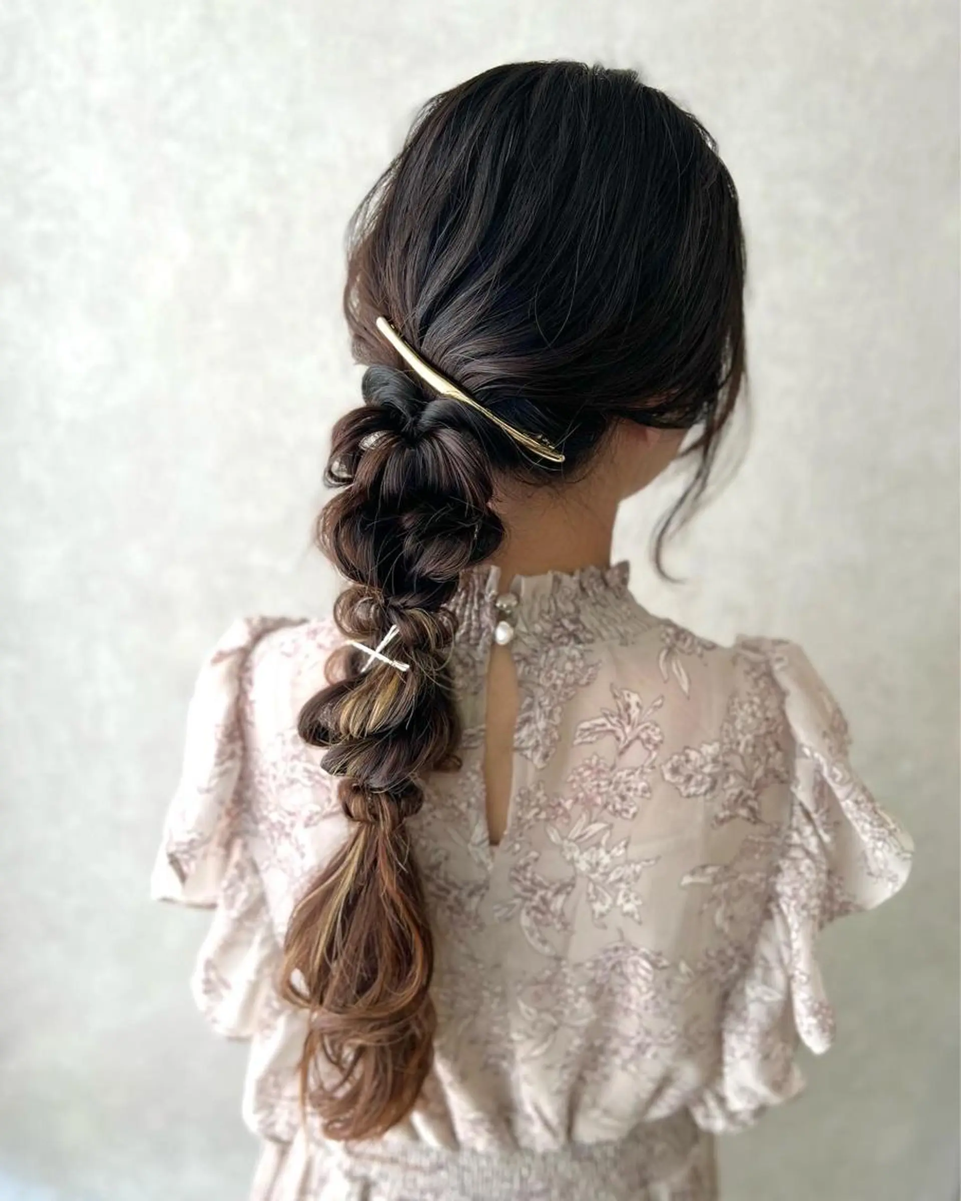 セミロング 浴衣 ヘアセット hair room HARU所属・伊藤 栄子のヘアスタイル