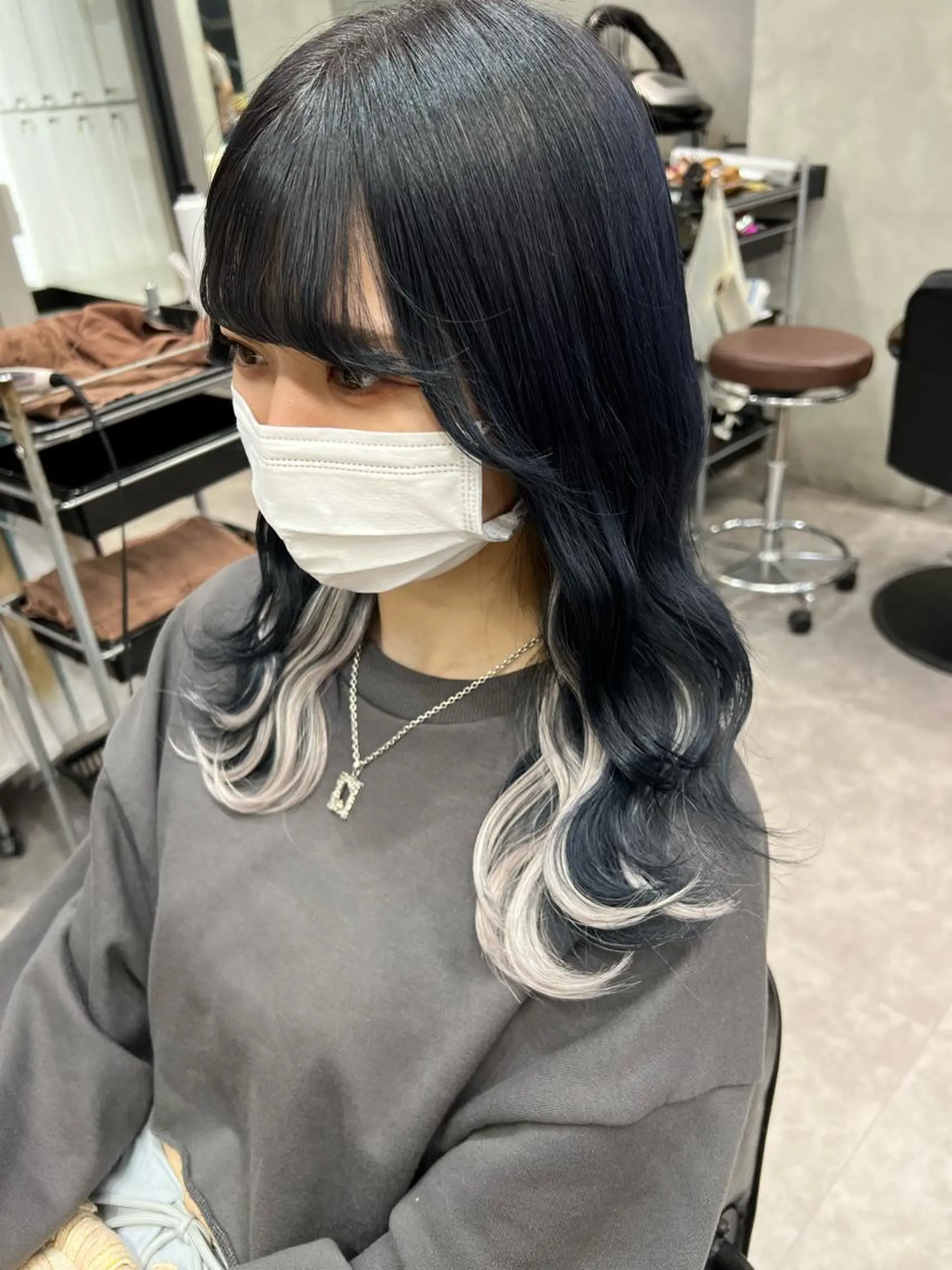 セミロング カラー ヘアアレンジ シールエクステ アディクシーカラー アッシュ バレイヤージュ ベージュカラー ヘアカラー エクステ ar+ ❤︎ maiのヘアスタイル