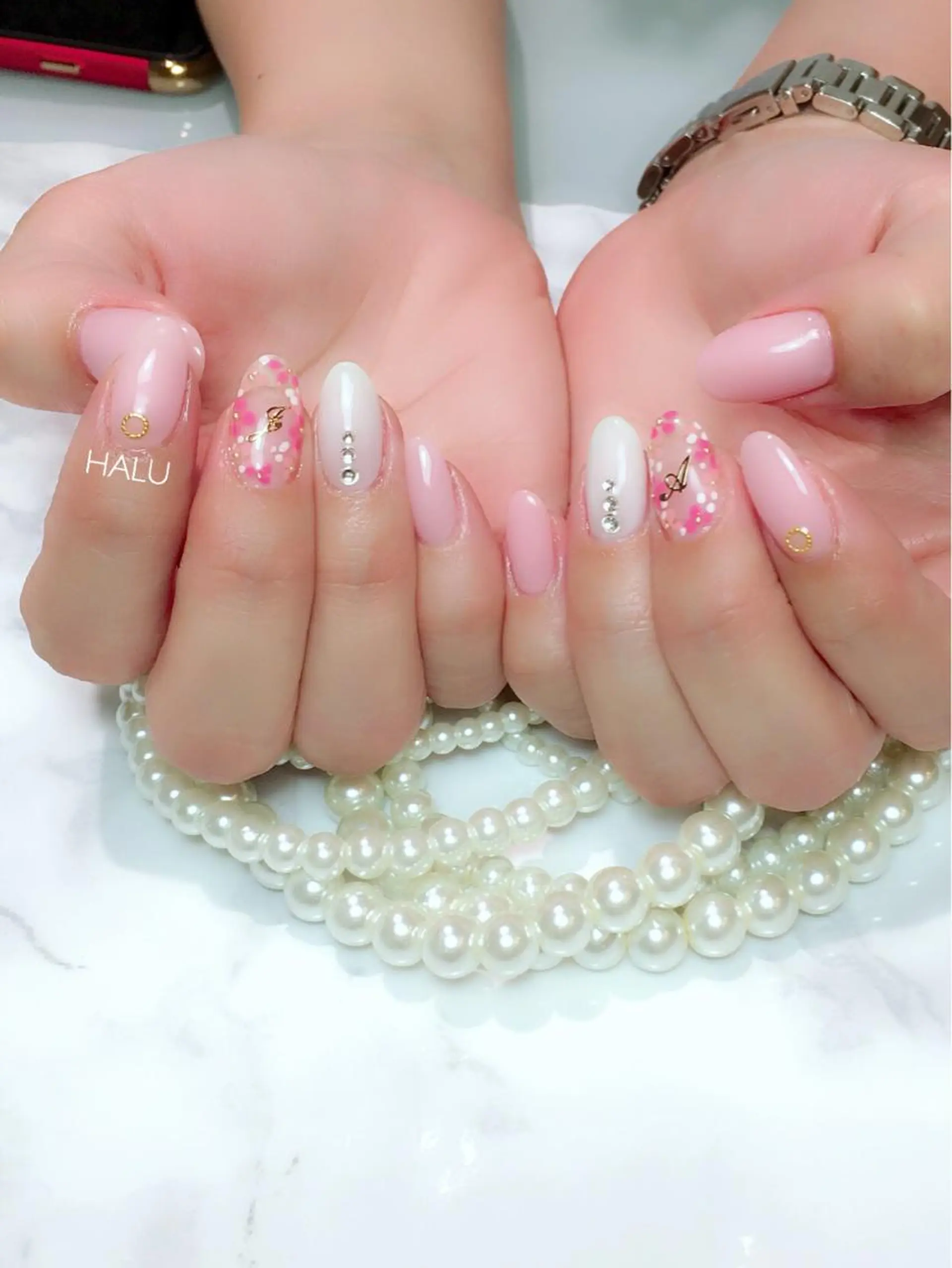 ネイル クリアネイル ガーリー ワンカラーネイル HALU ハルのネイルデザイン