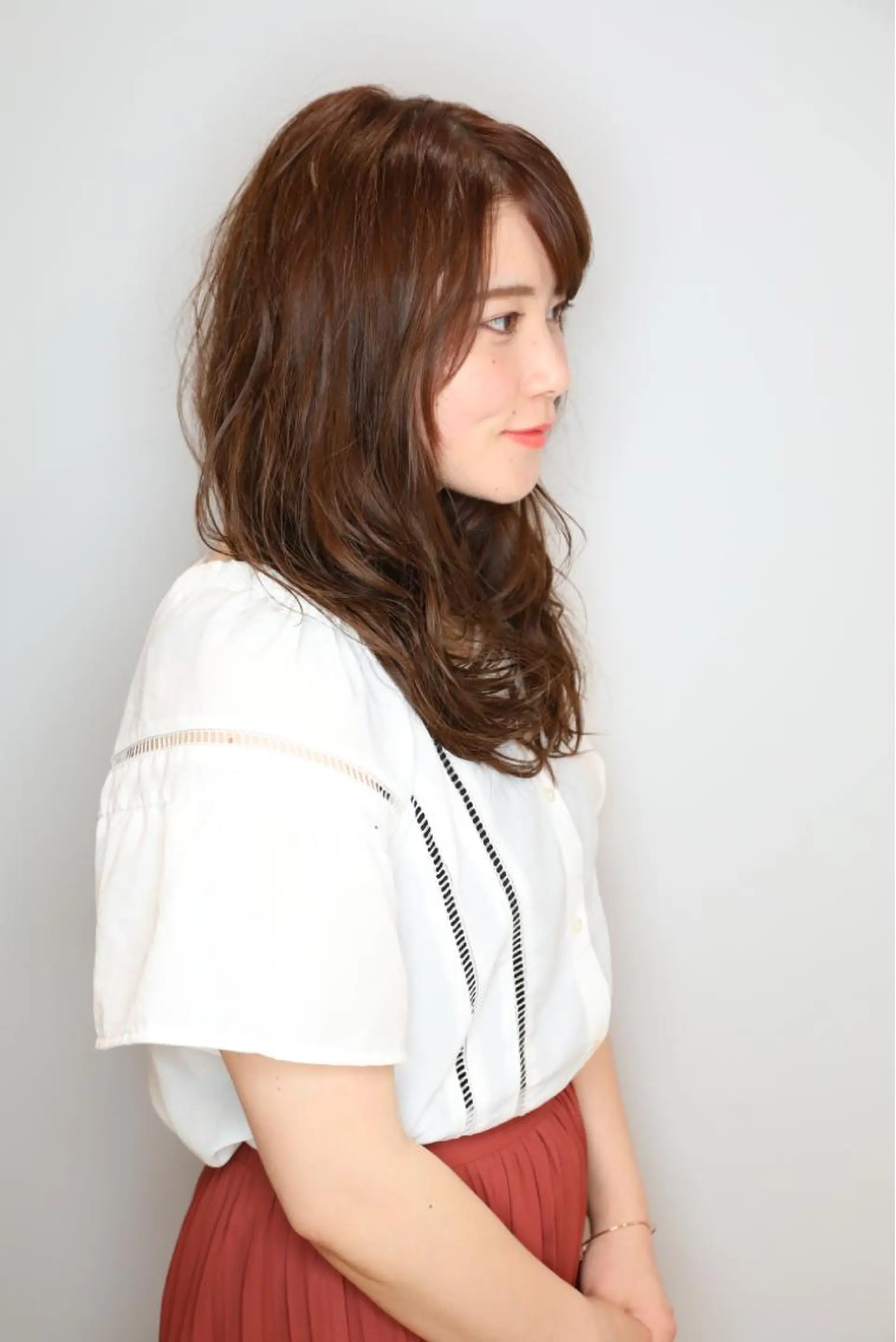 セミロング カラー パーマ カット ヘアカラー トリートメント 髪質改善✨透明感カラ ー🌈シエルブルーのヘアスタイル
