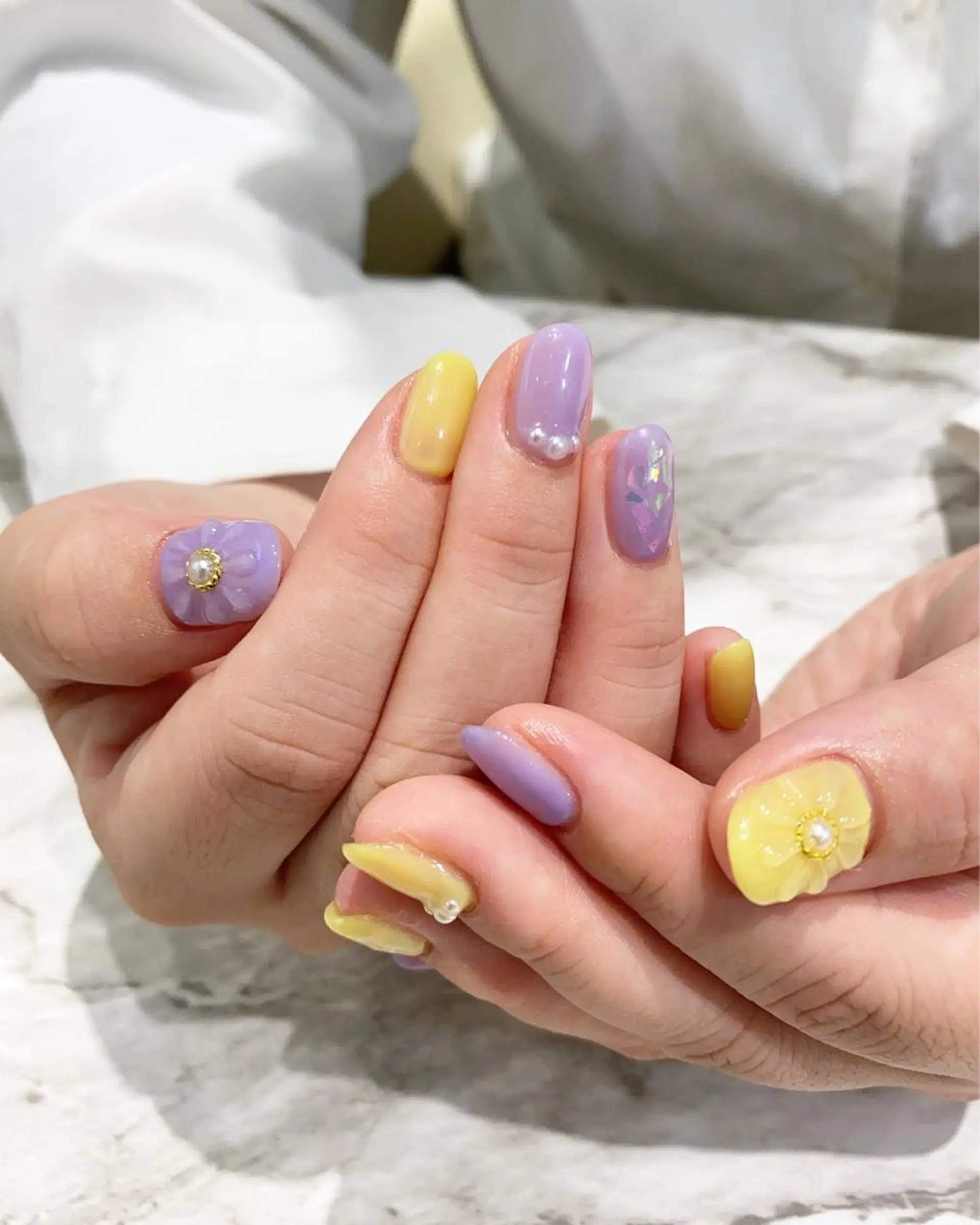 ネイル パステルネイル 春ネイル ハンドネイル フットネイル ハンドケア nail salon  AlgeTy所属・✴︎:.｡. MAKI.｡.:✴︎のネイルデザイン
