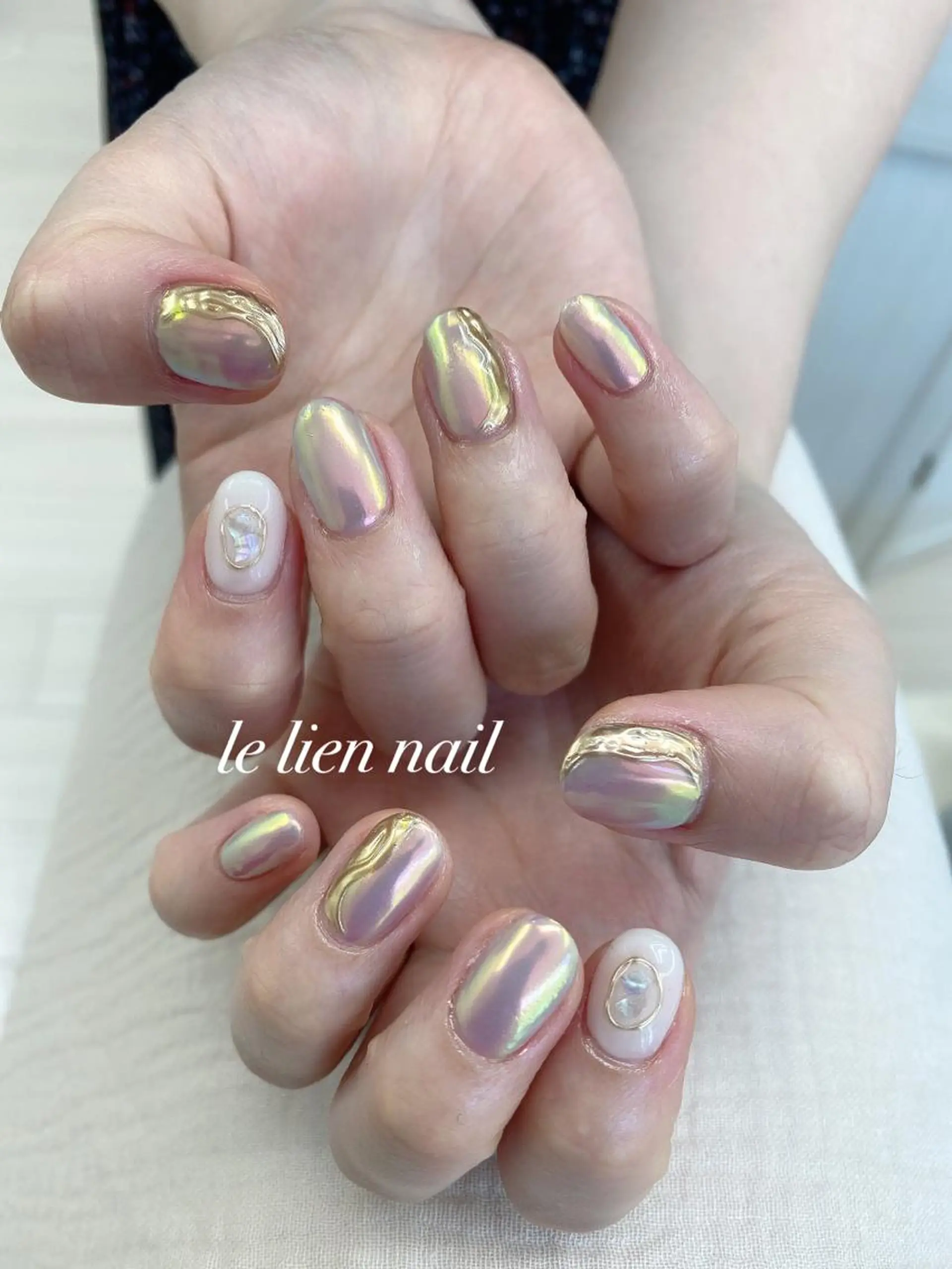 ネイル アートネイル オーロラネイル ニュアンスネイル ハンドネイル le lien nailのネイルデザイン