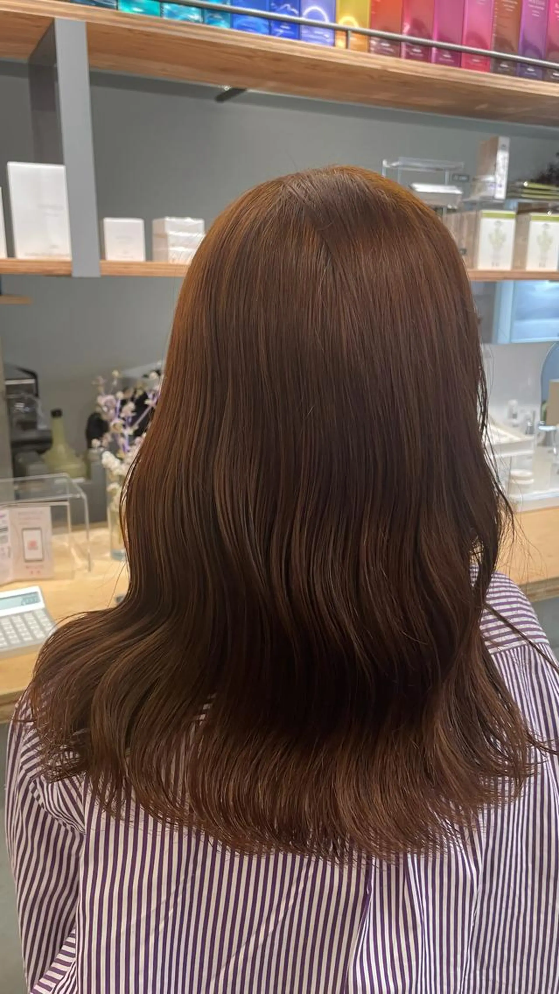 セミロング オレンジブラウン ヘアカラー 🦭髪質改善/メンズ /佐藤あいら🧳👔のヘアスタイル