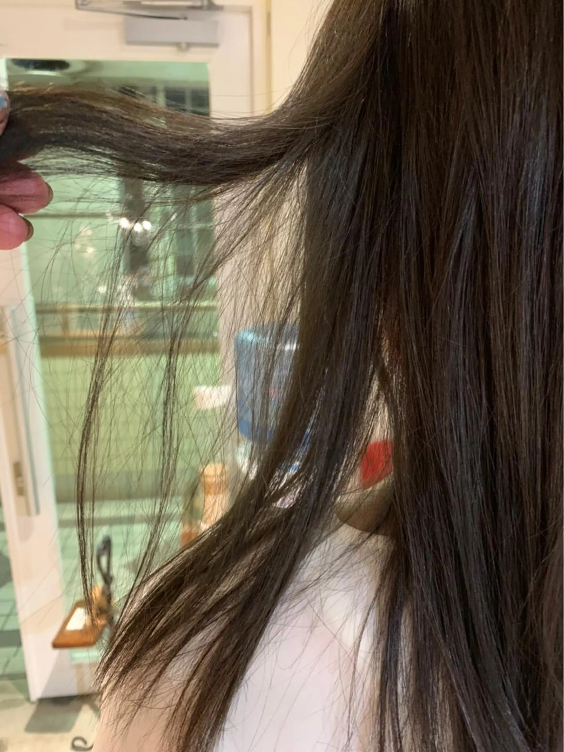 セミロング カラー 透明感カラー グレージュ パーマ美容師 hanaのヘアスタイル