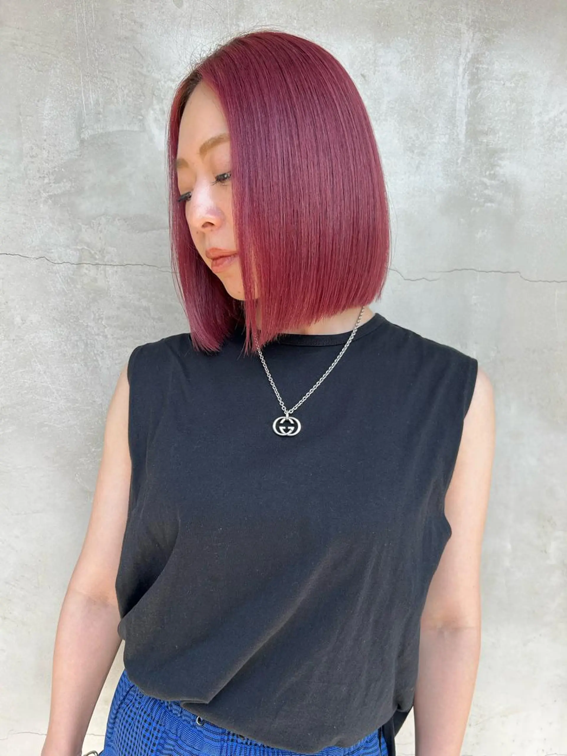 ミディアム カラー ピンクカラー カット ヘアカラー トリートメント 🧸艶々韓国ヘア 🧁mizunaのヘアスタイル