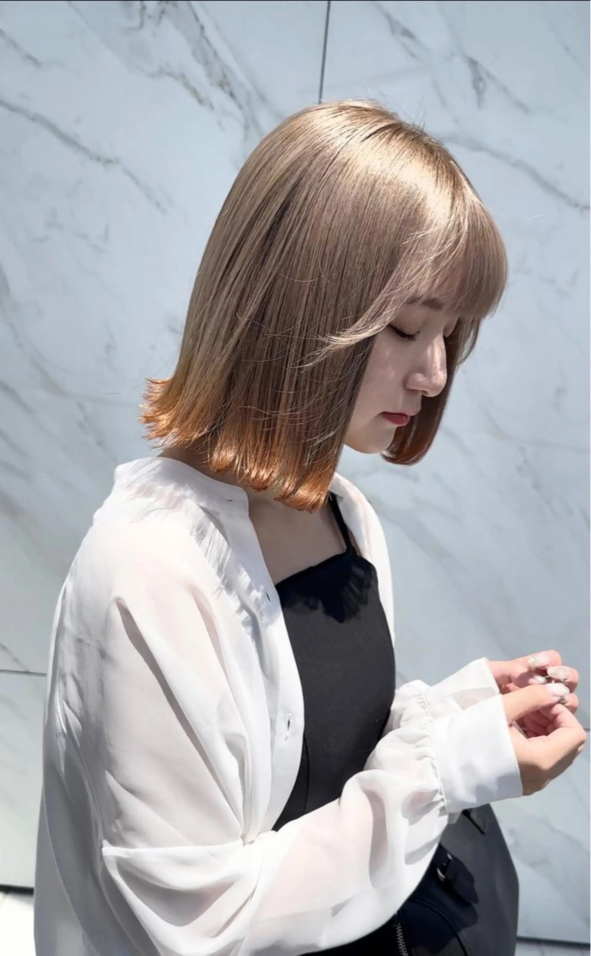 ミディアム カラー カット ヘアカラー トリートメント 𝐑𝐲𝐮𝐤𝐢 【店長】ALEAPのヘアスタイル