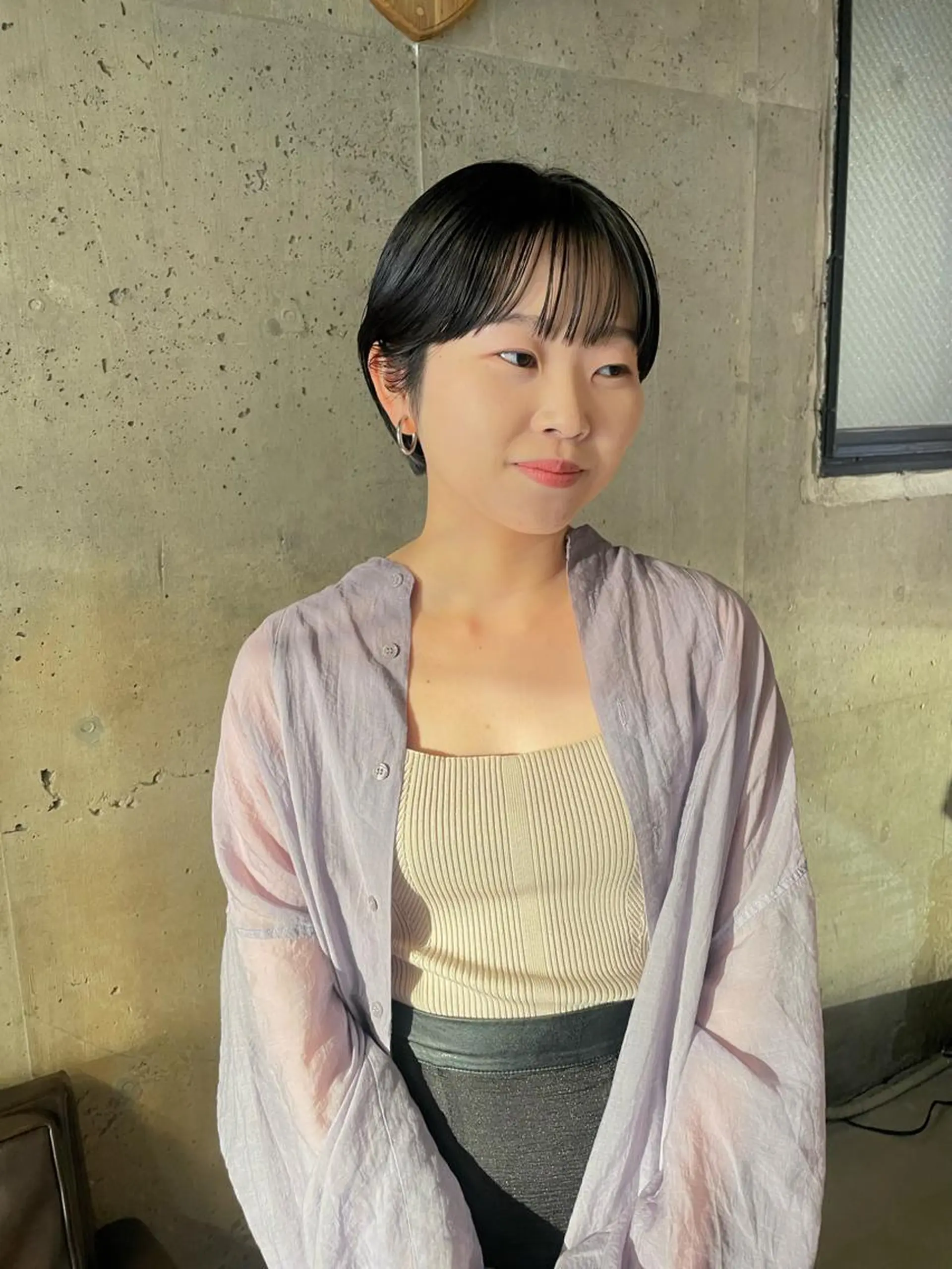 ショート カラー パーマ/レイヤー 岩山丈一郎のヘアスタイル