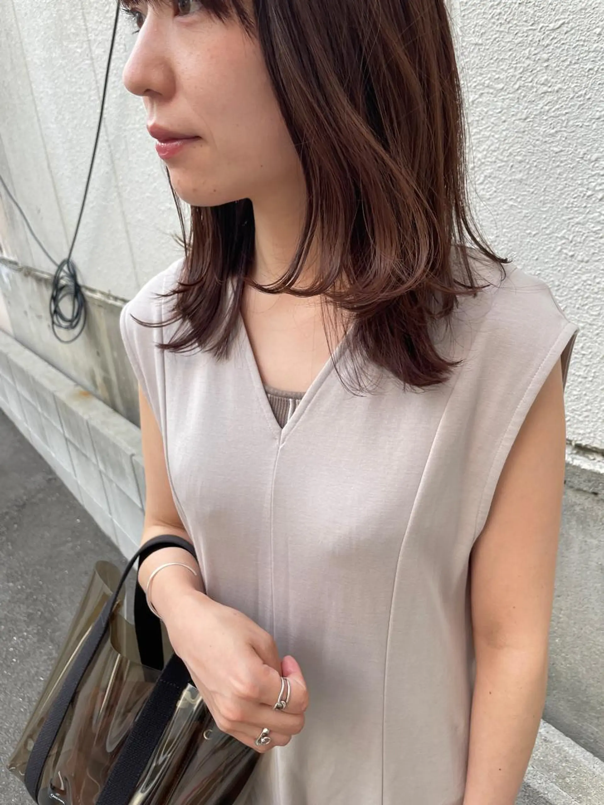 ロング レイヤーカット カット ヘアカラー トリートメント さの あやねのヘアスタイル