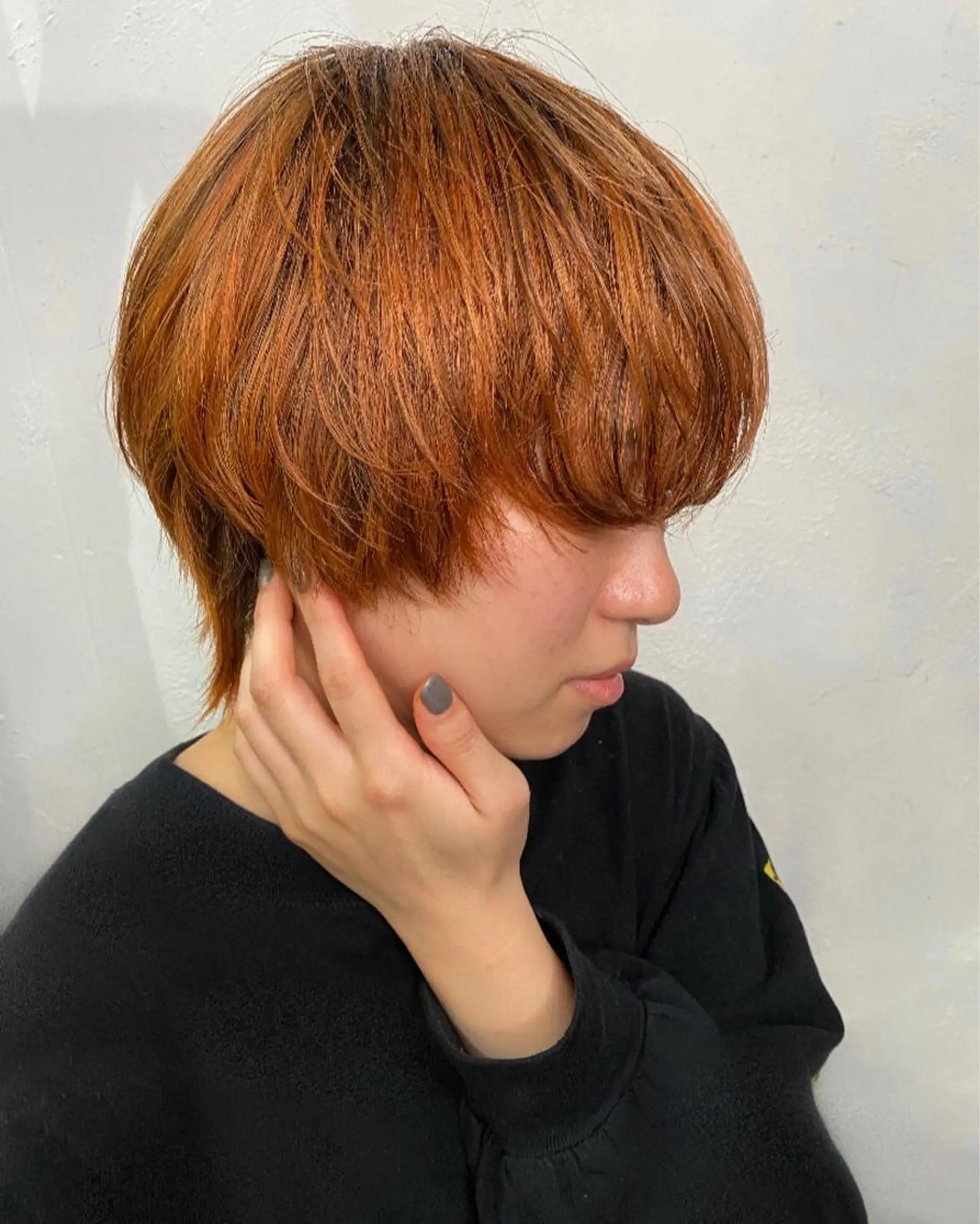 ショート カラー ベージュカラー ブリーチ オレンジ オレンジベージュ hair  space Atoz所属・東 寛道のヘアスタイル