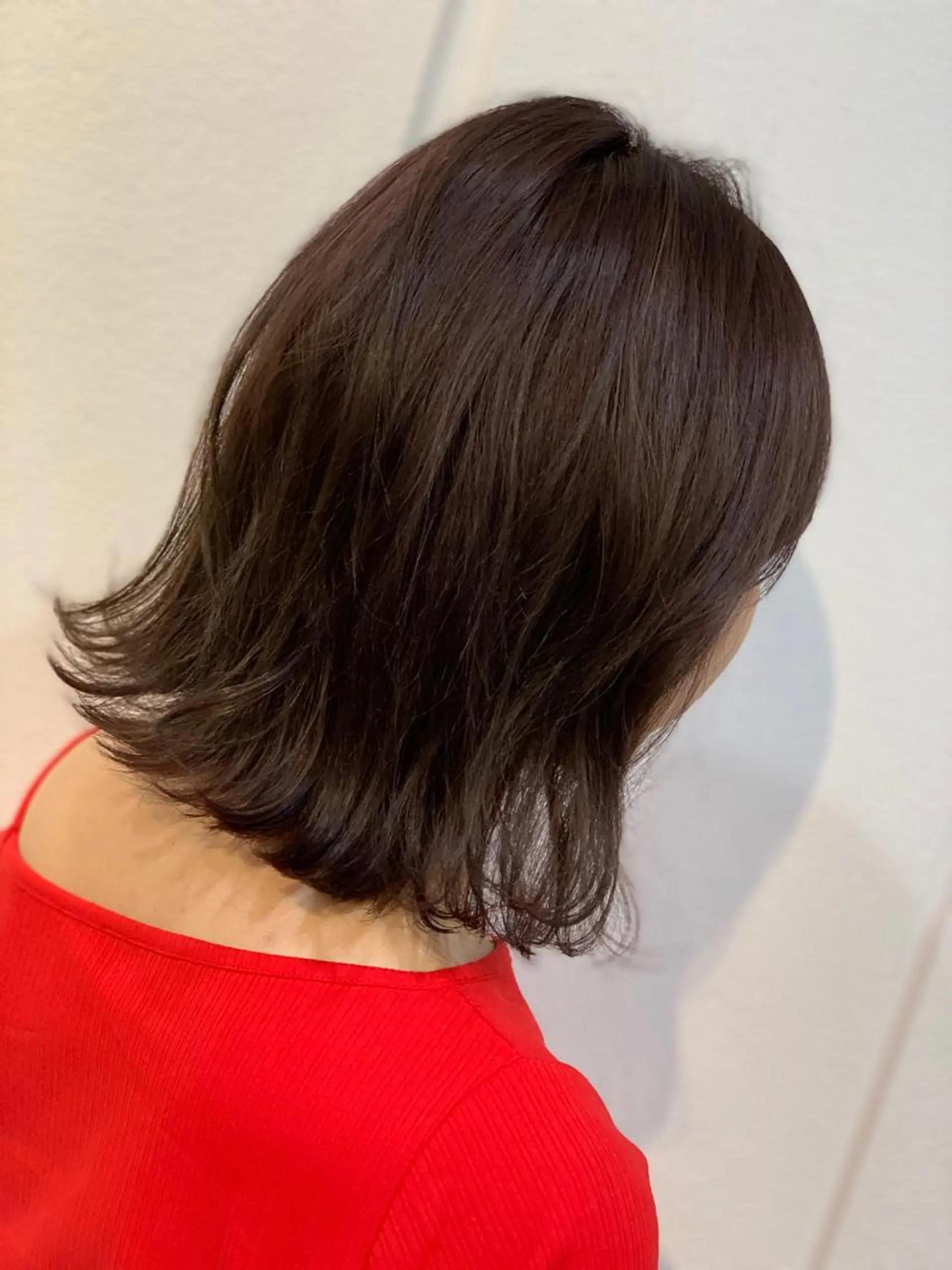 ミディアム カラー アッシュ ピンクカラー ピンクパープル パープルカラー パープルアッシュ Lolonois梅田 /Okazaki:)のヘアスタイル