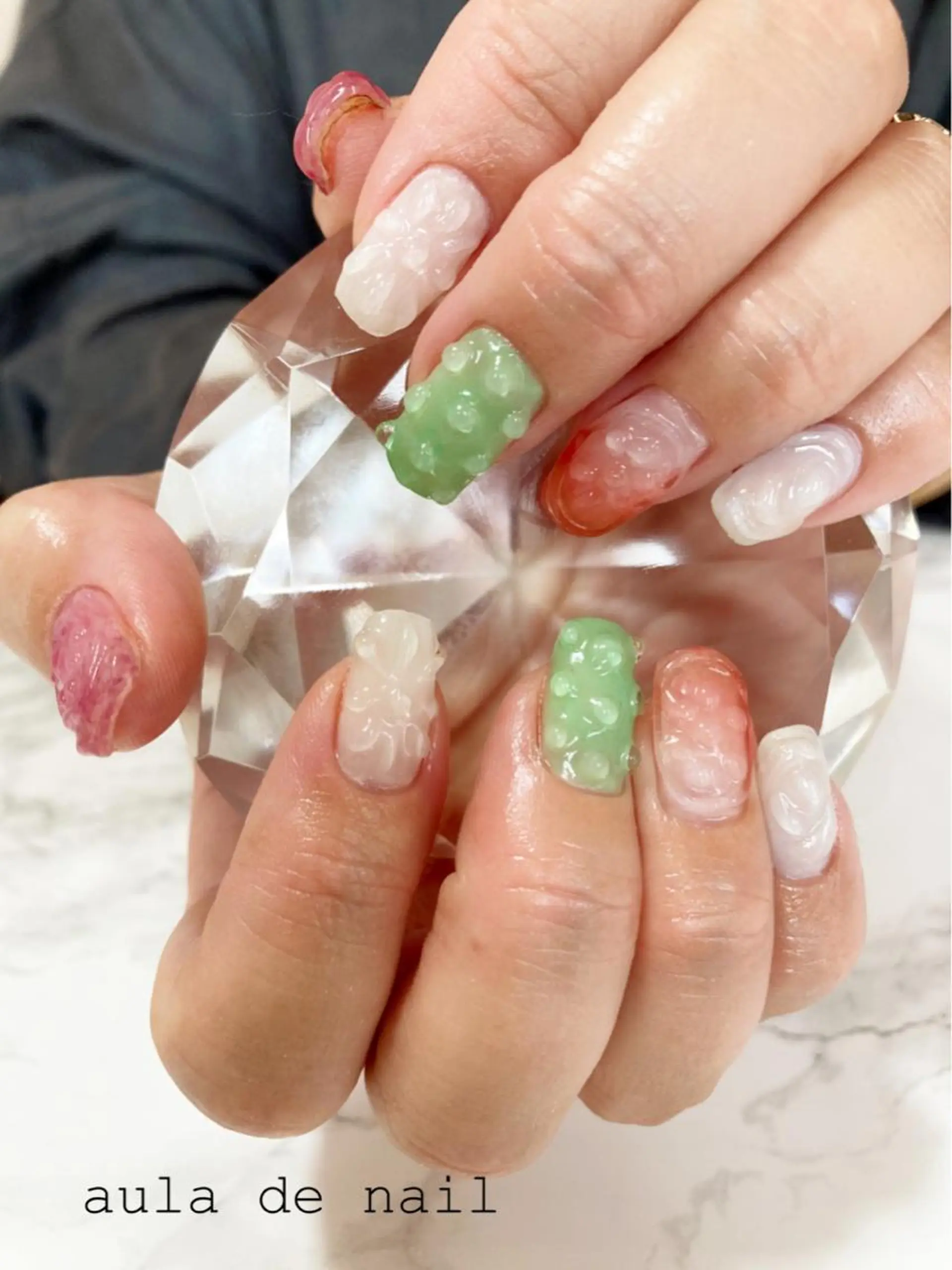 セミロング カラー パーマ ヘアアレンジ メンズ キッズ ネイル マツエク・マツパ クリアネイル ハンドネイル auladenail アウラデネイルのネイルデザイン