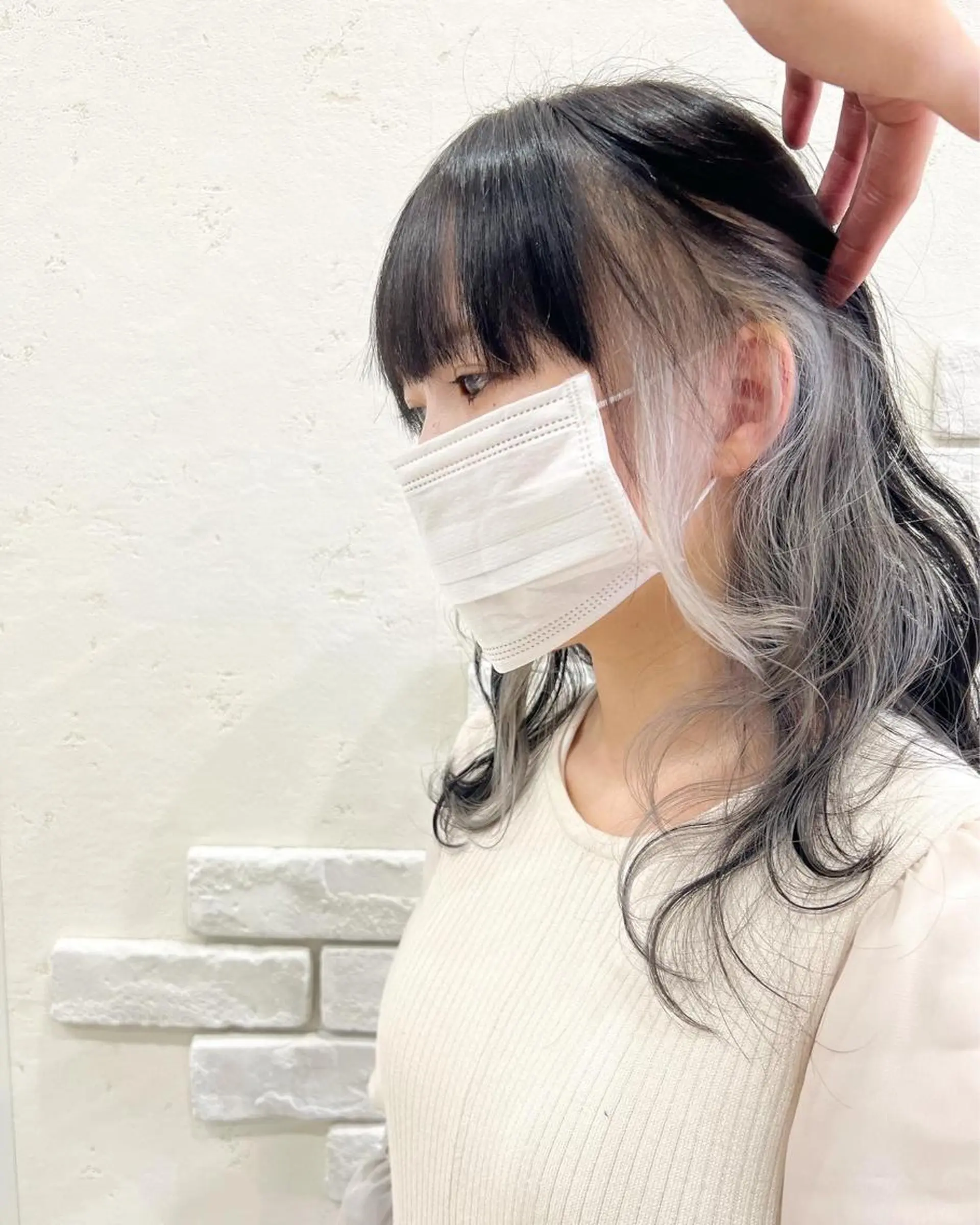 セミロング カラー カット ヘアカラー 仙台白髪ぼかし/ ボブカット/千葉達人のヘアスタイル