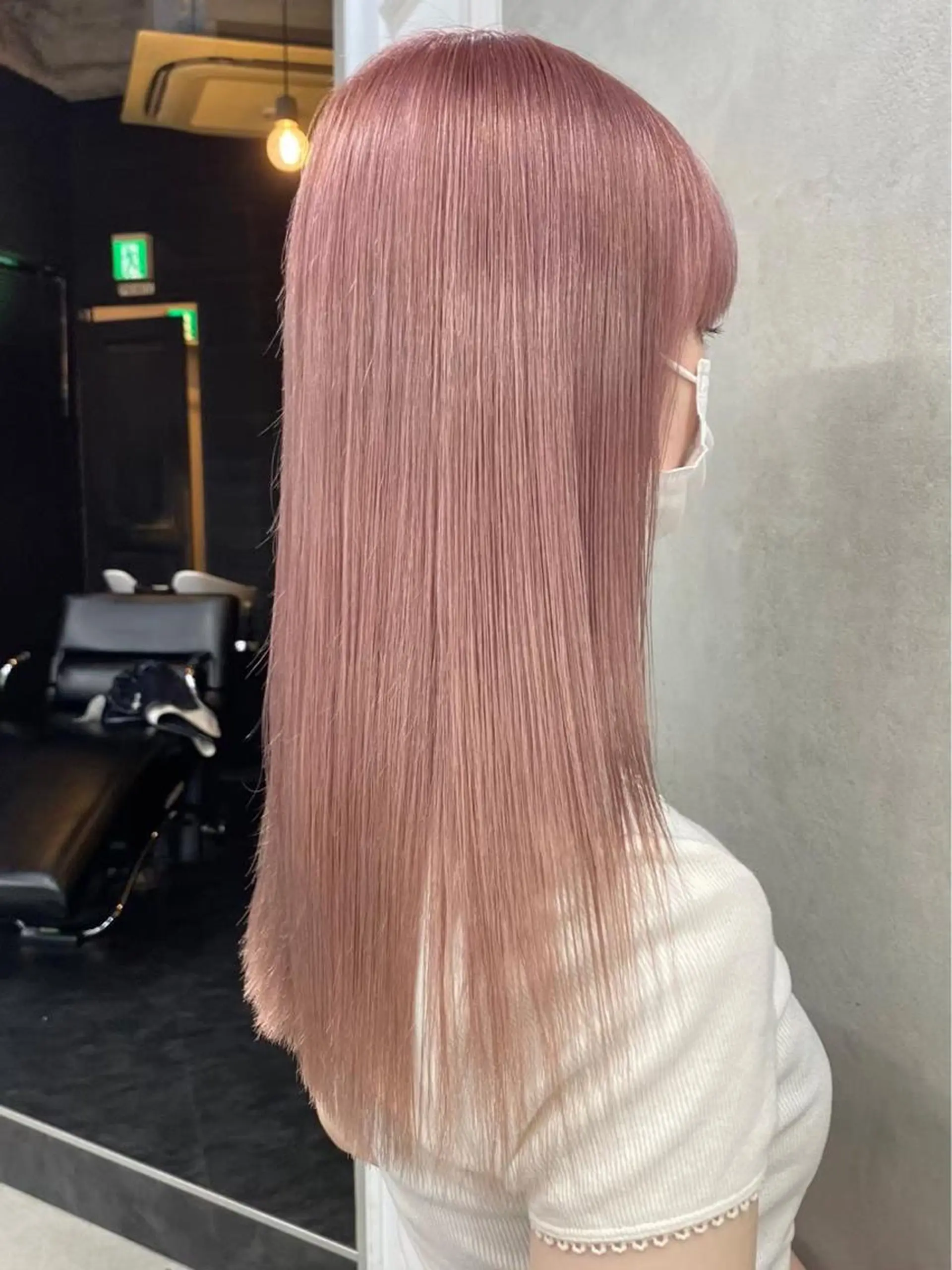 セミロング カラー ピンクカラー カット ヘアカラー トリートメント 🧸艶々韓国ヘア 🧁mizunaのヘアスタイル