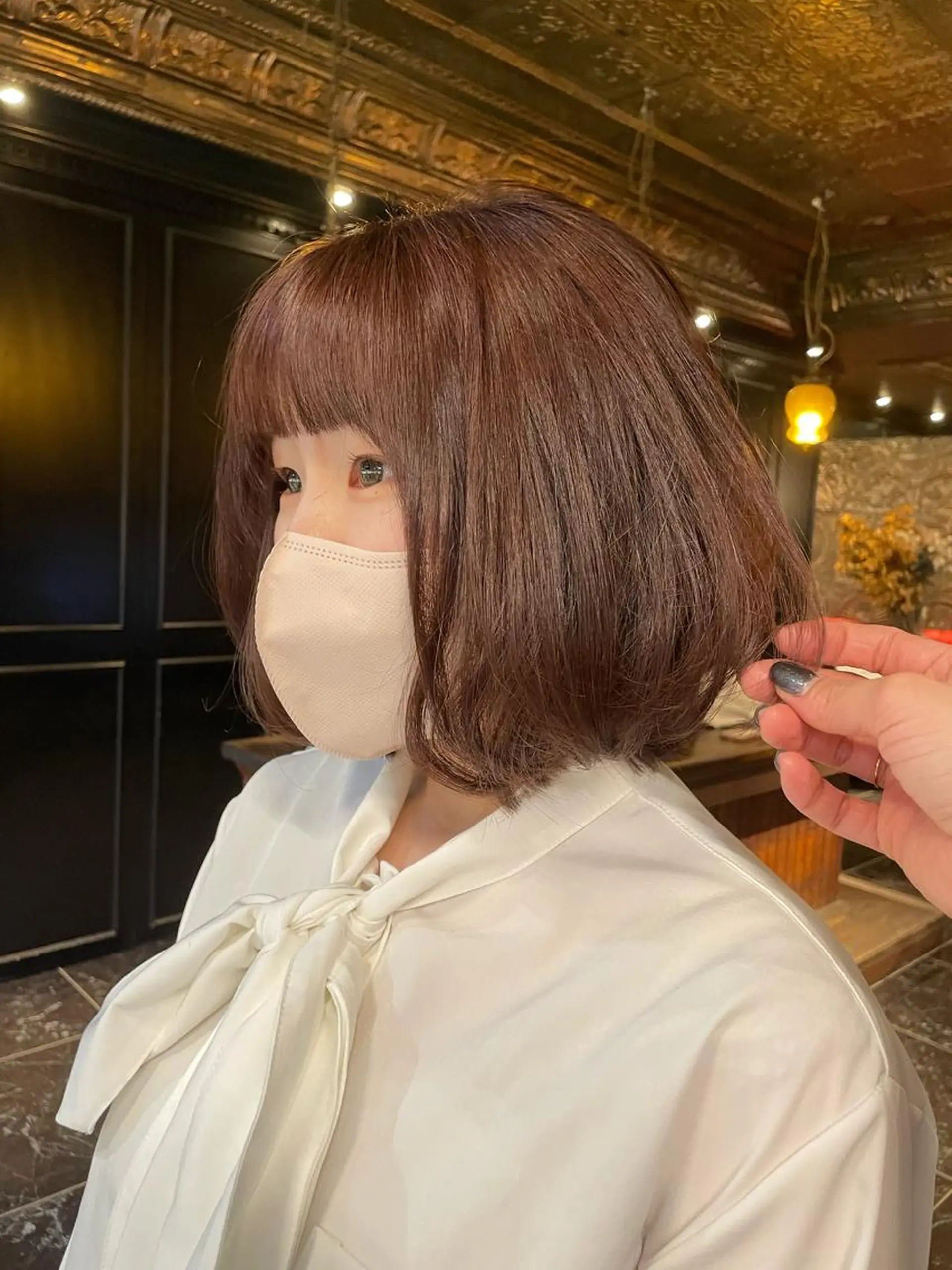 ミディアム カラー パーマ ヘアアレンジ カット ヘアカラー トリートメント レイヤー/ 透明感カラー/マドカのヘアスタイル