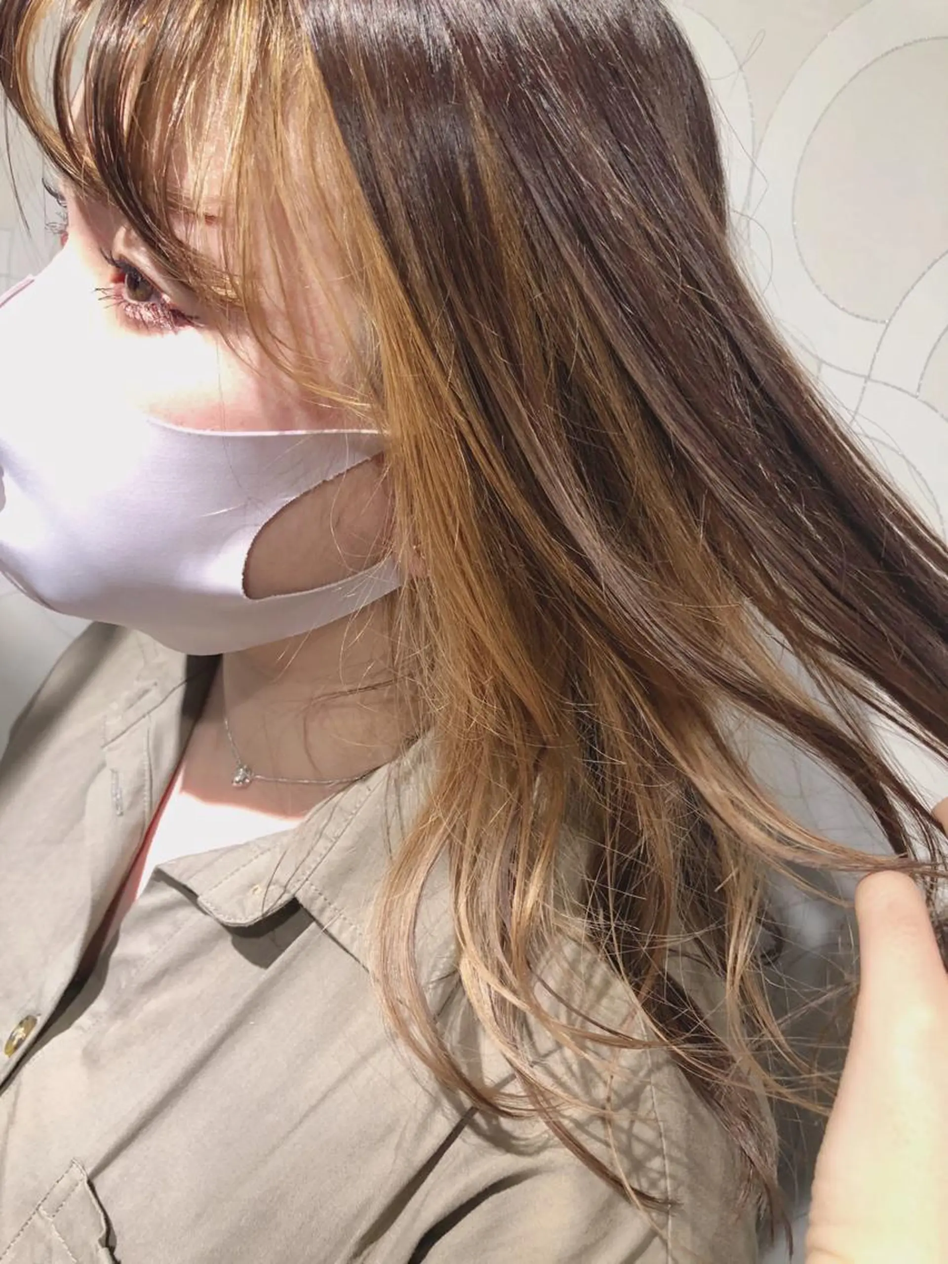 セミロング カラー ブリーチ 艶髪モテヘア ♡tomimaのヘアスタイル