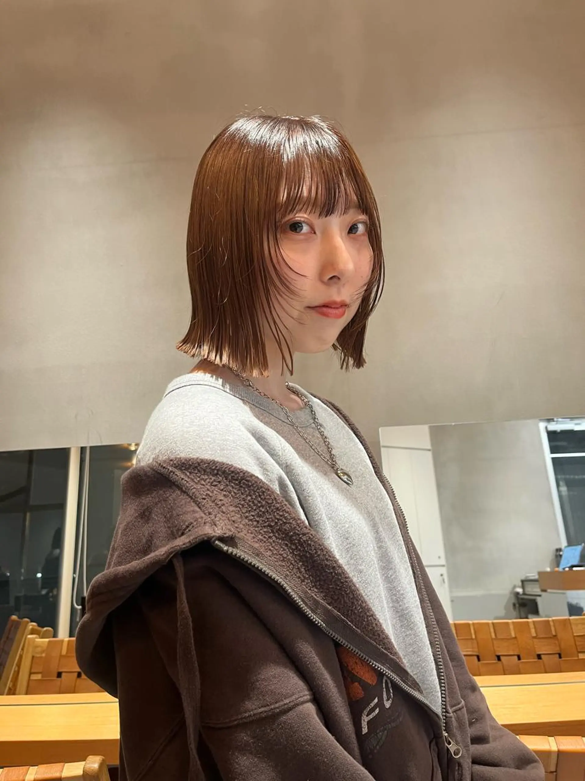 ミディアム 韓国ボブ＆顔まわり レイヤー♡TOMOEのヘアスタイル