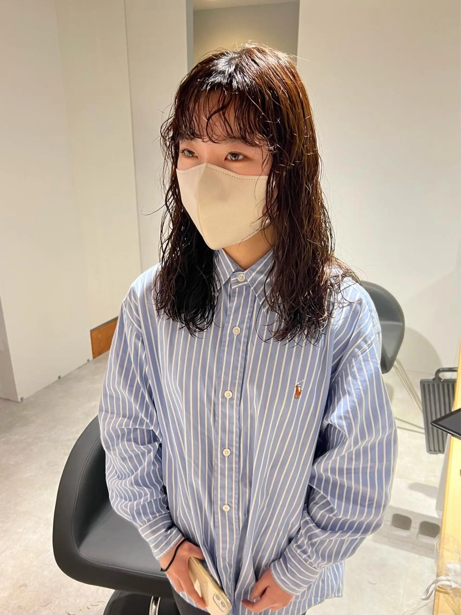 セミロング パーマ セミロングパーマ カット パーマ io濱川 遥のヘアスタイル